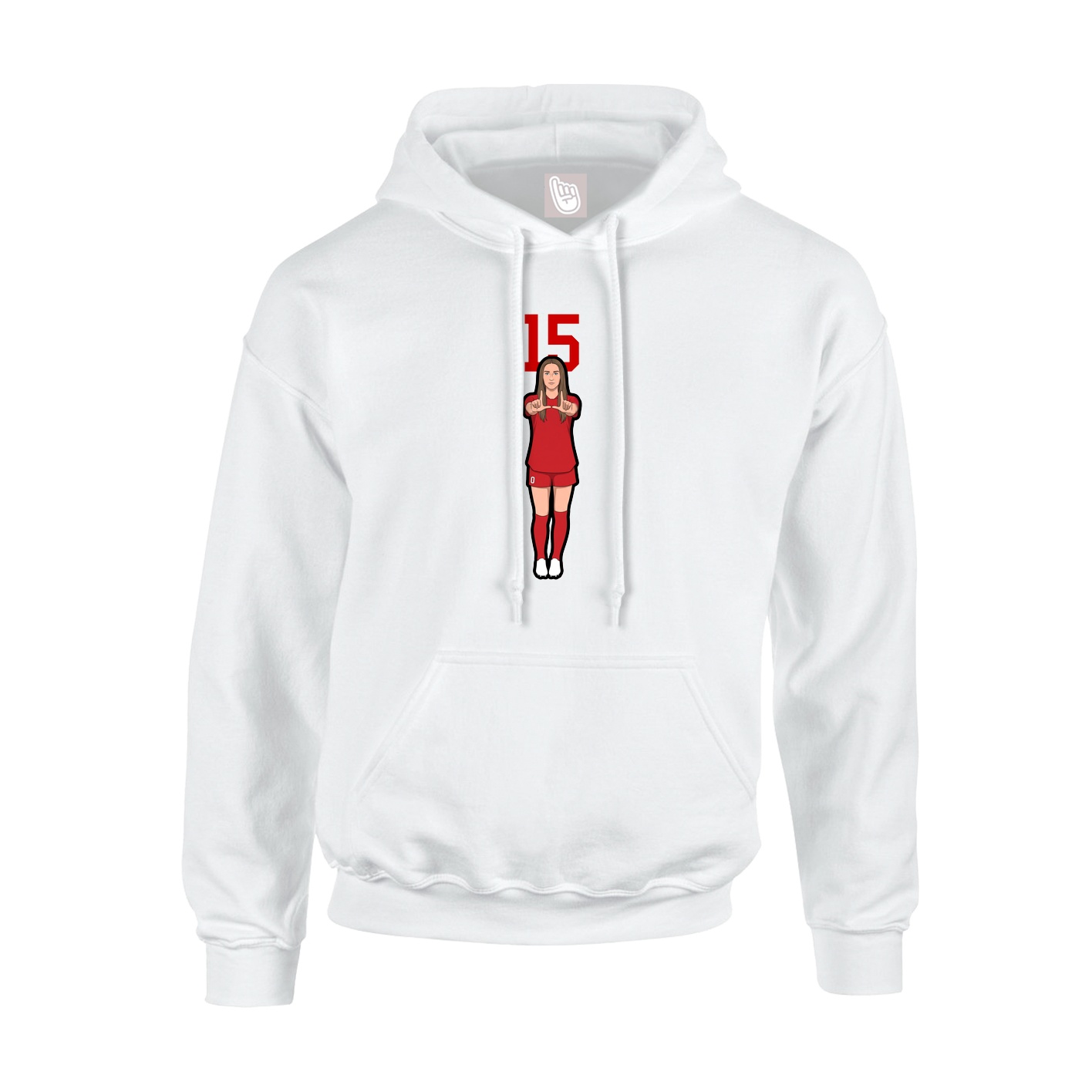 Hoodie — Number Top in White