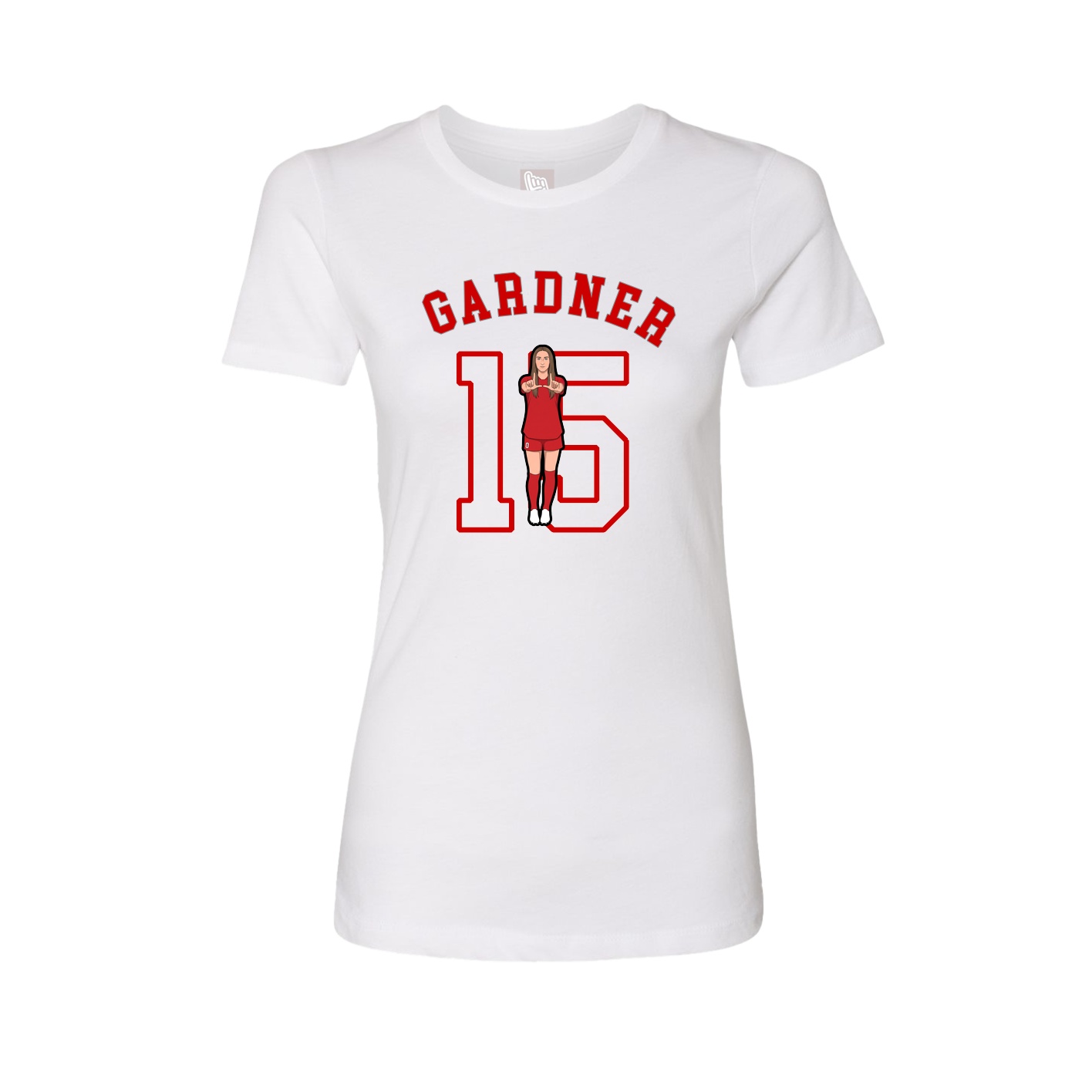 Fitted Women's Tee — Shirsey Arch in White