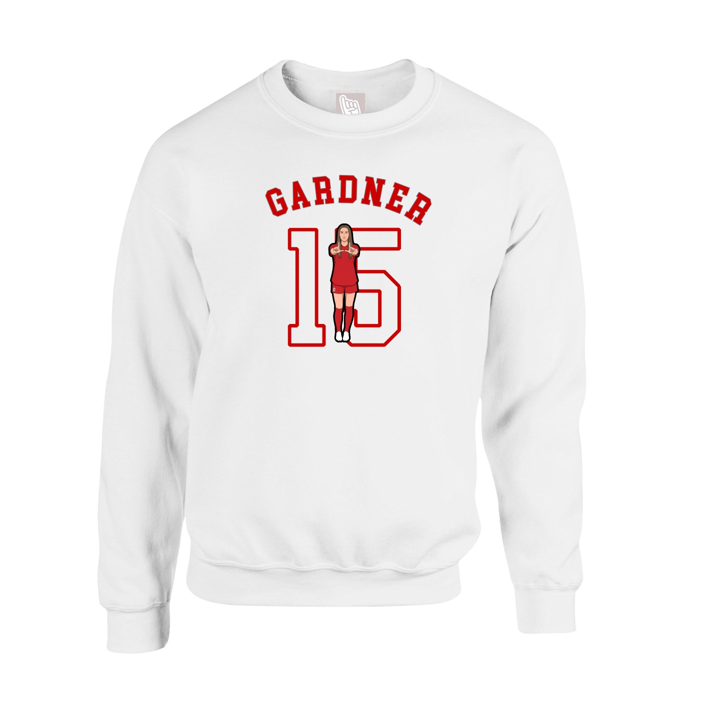 Fleece Crew — Shirsey Arch in White