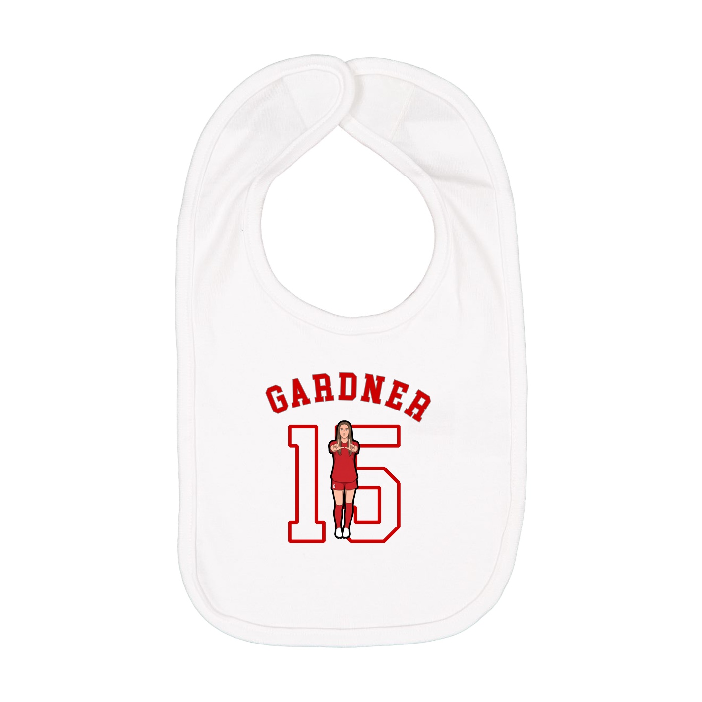 Infant Bib — Shirsey Arch in White