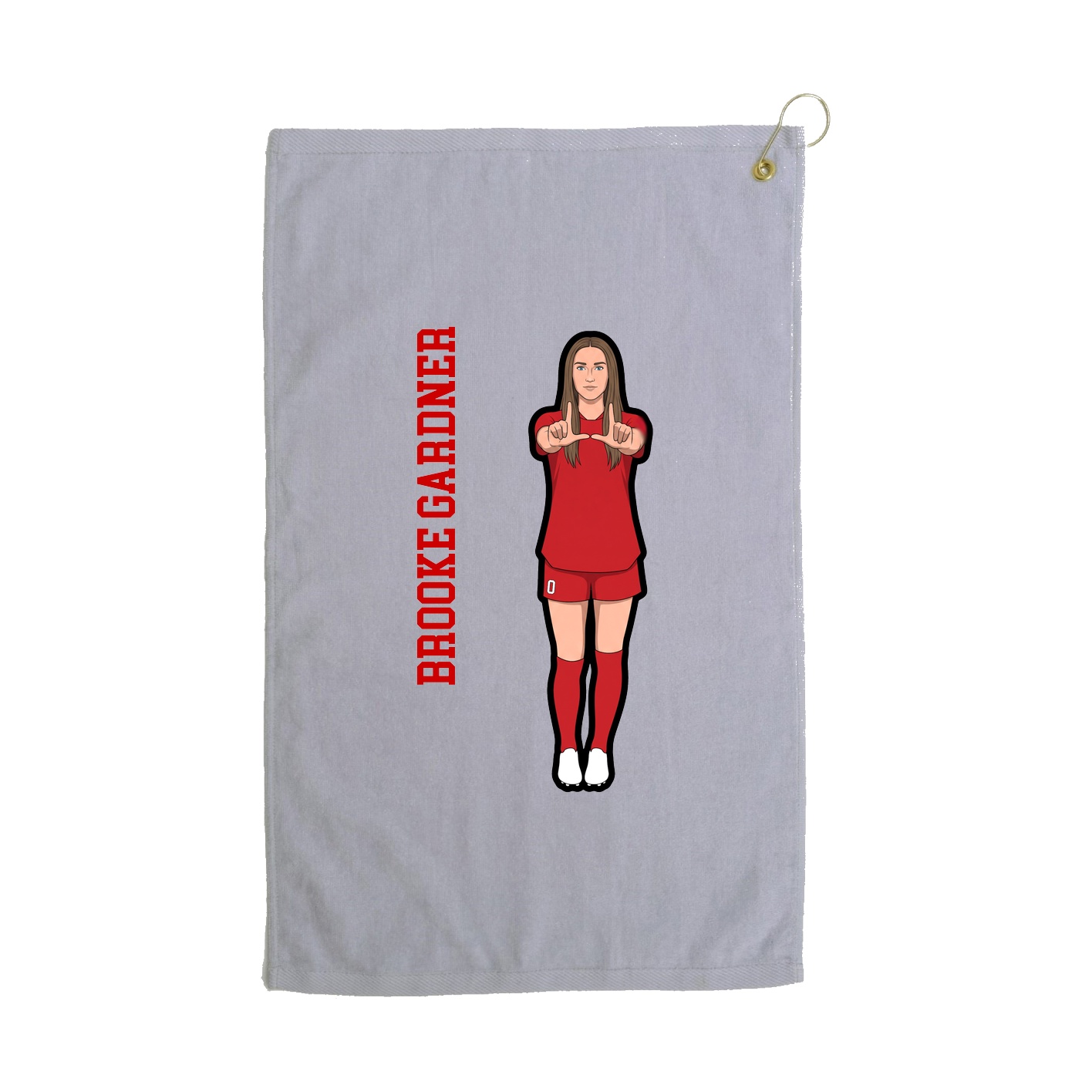 Golf Towel — Name Vertical in Grey