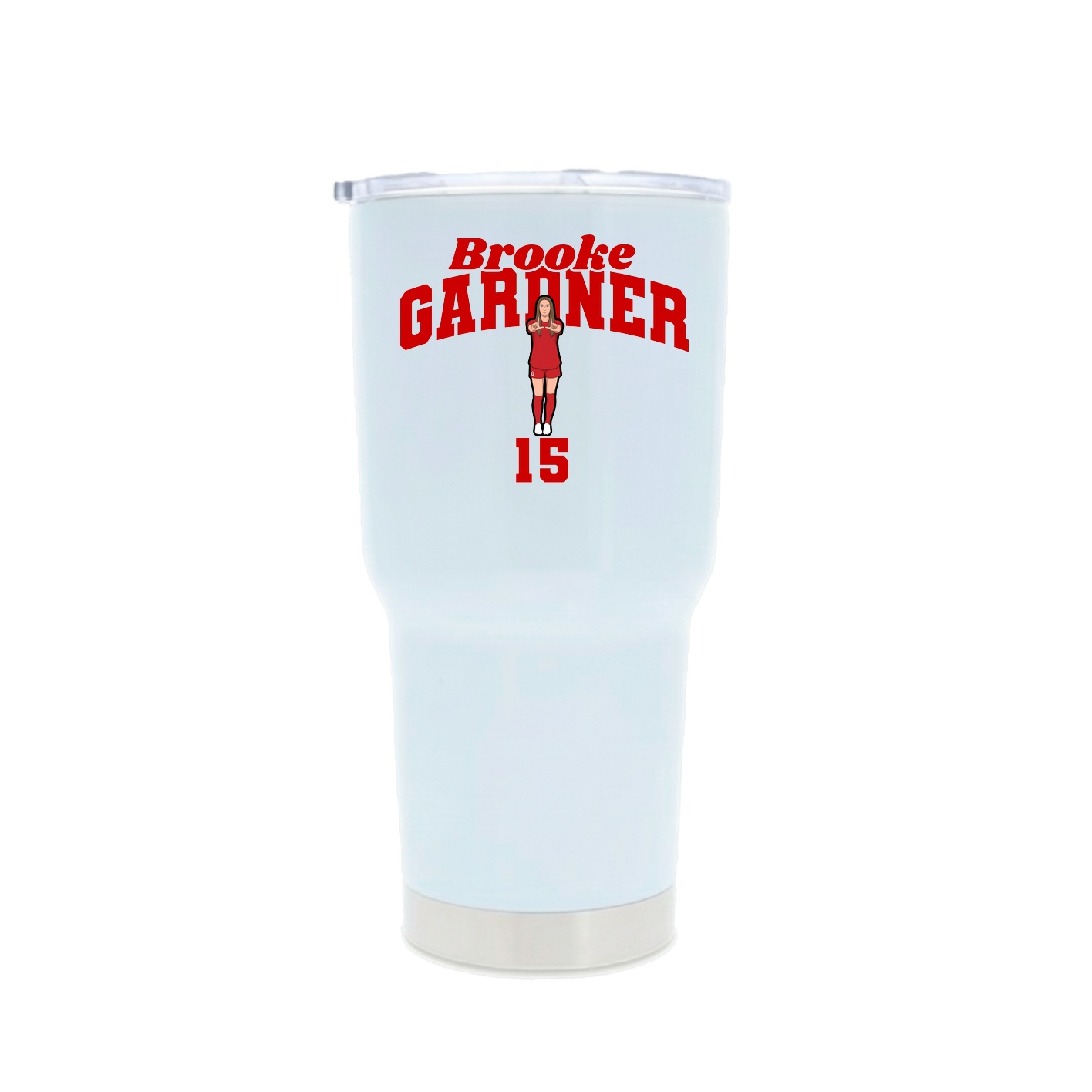 30oz Stainless Steel Tumbler — Signature Arch in White
