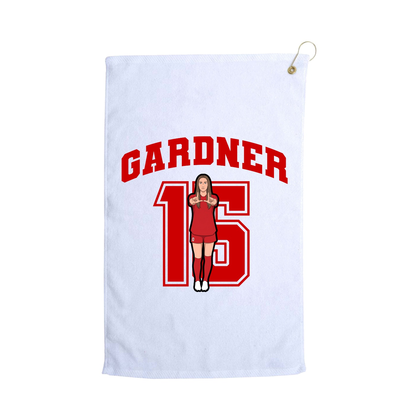 Golf Towel — Number in White