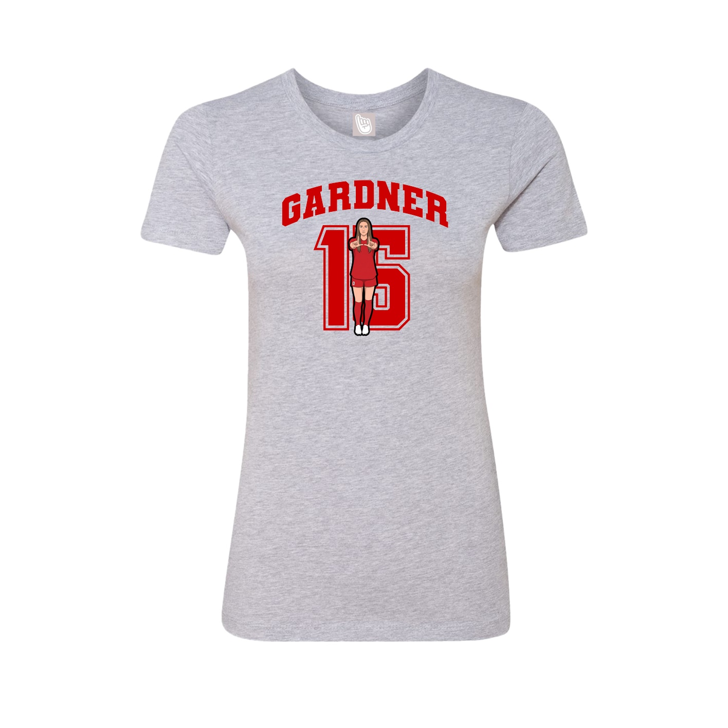 Fitted Women's Tee — Number in Grey