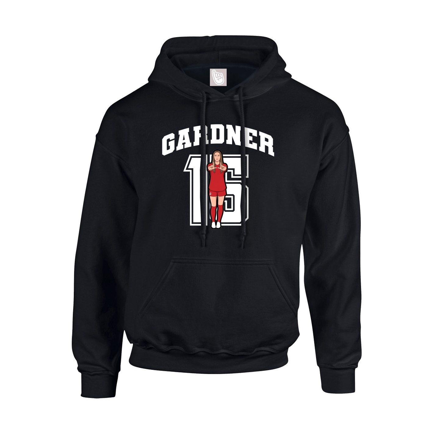 Youth Hoodie — Number in Black