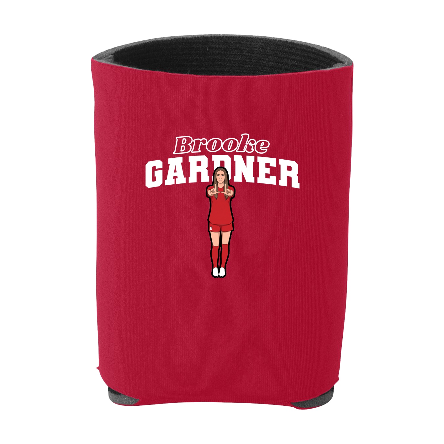 Can Holder — Name Arch in Red