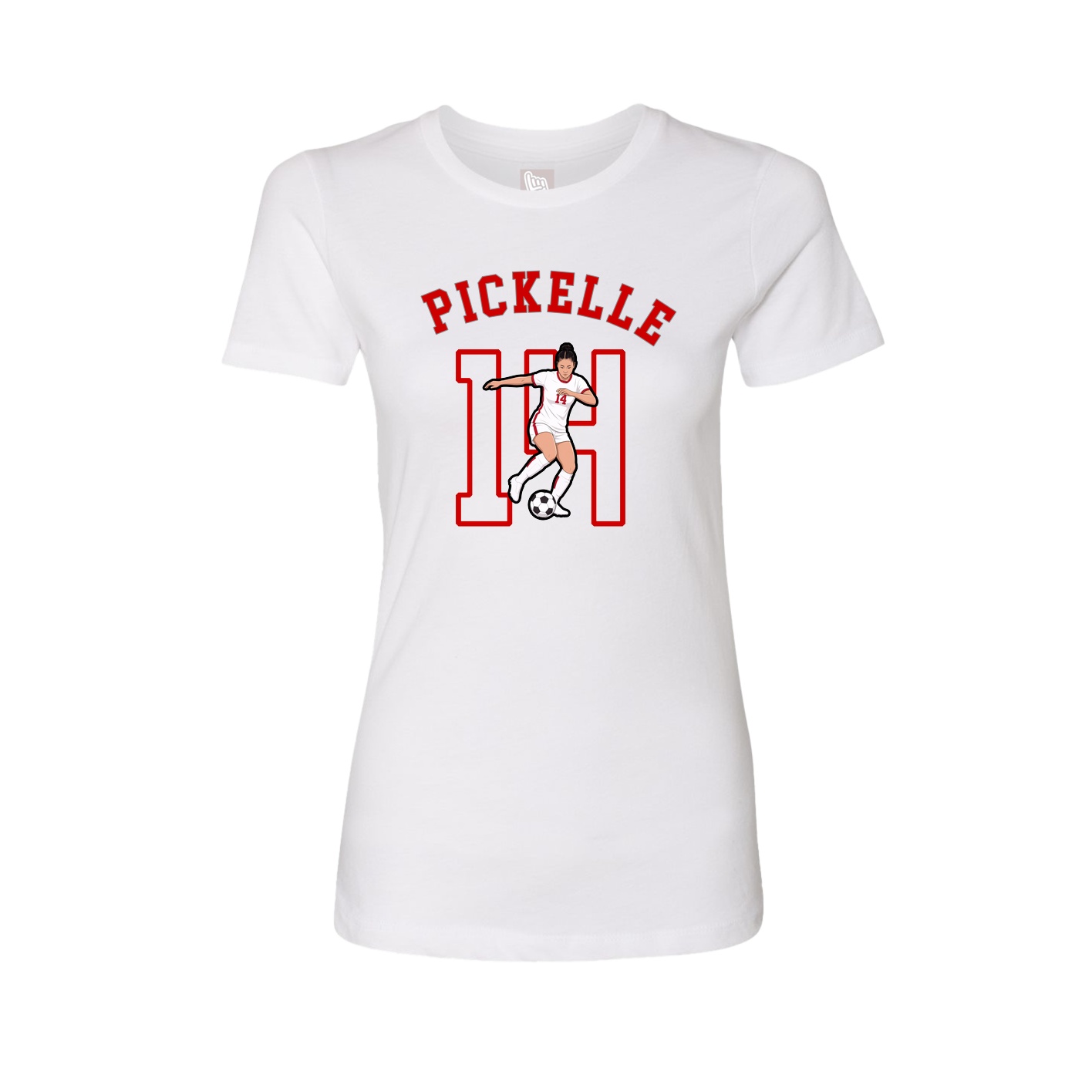 Fitted Women's Tee — Shirsey Arch in White