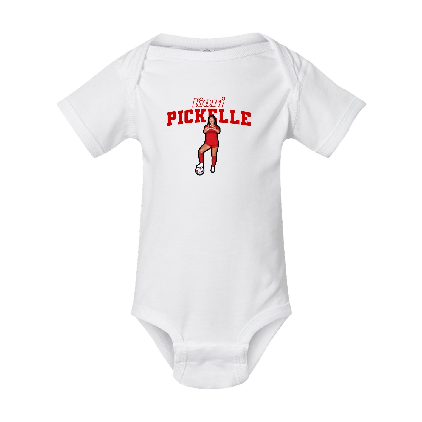 Baby Onesie — Name Arch in White