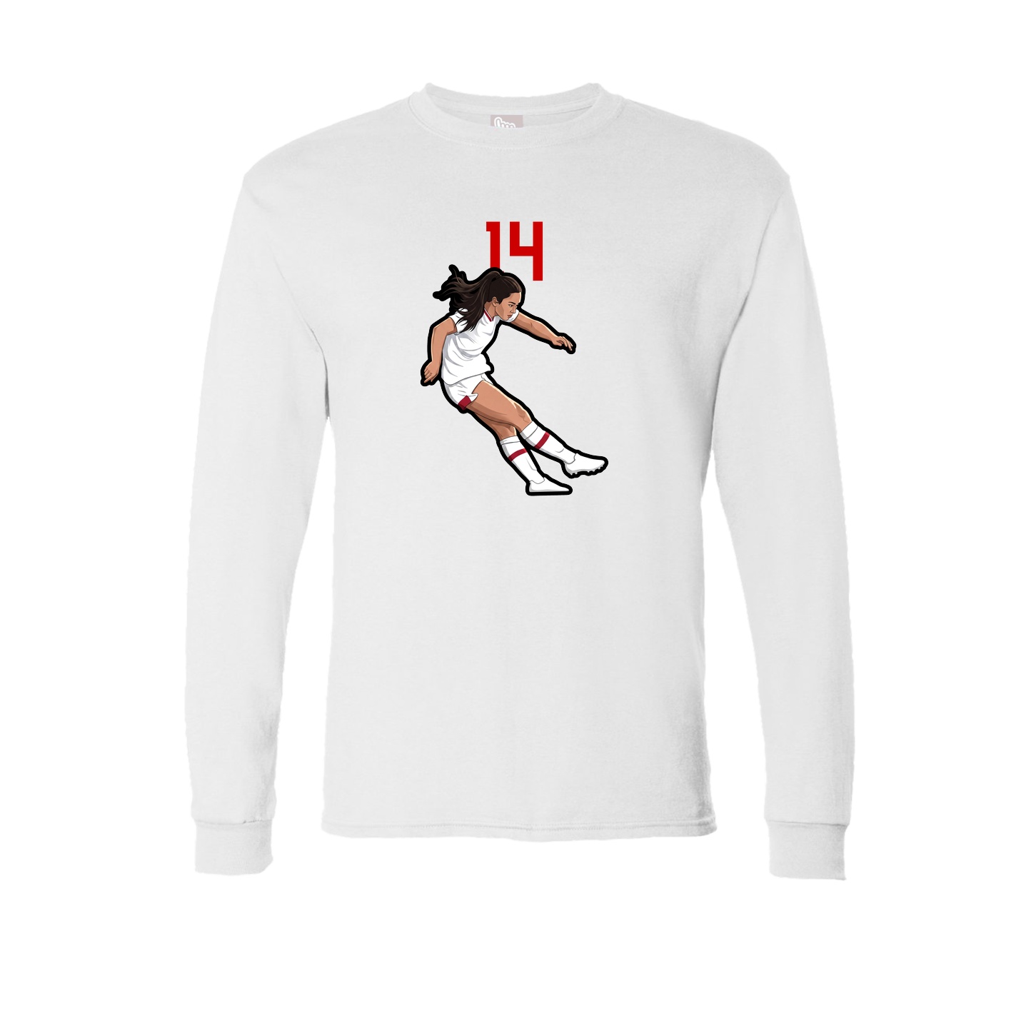 Long Sleeve Tee — Number Top in White