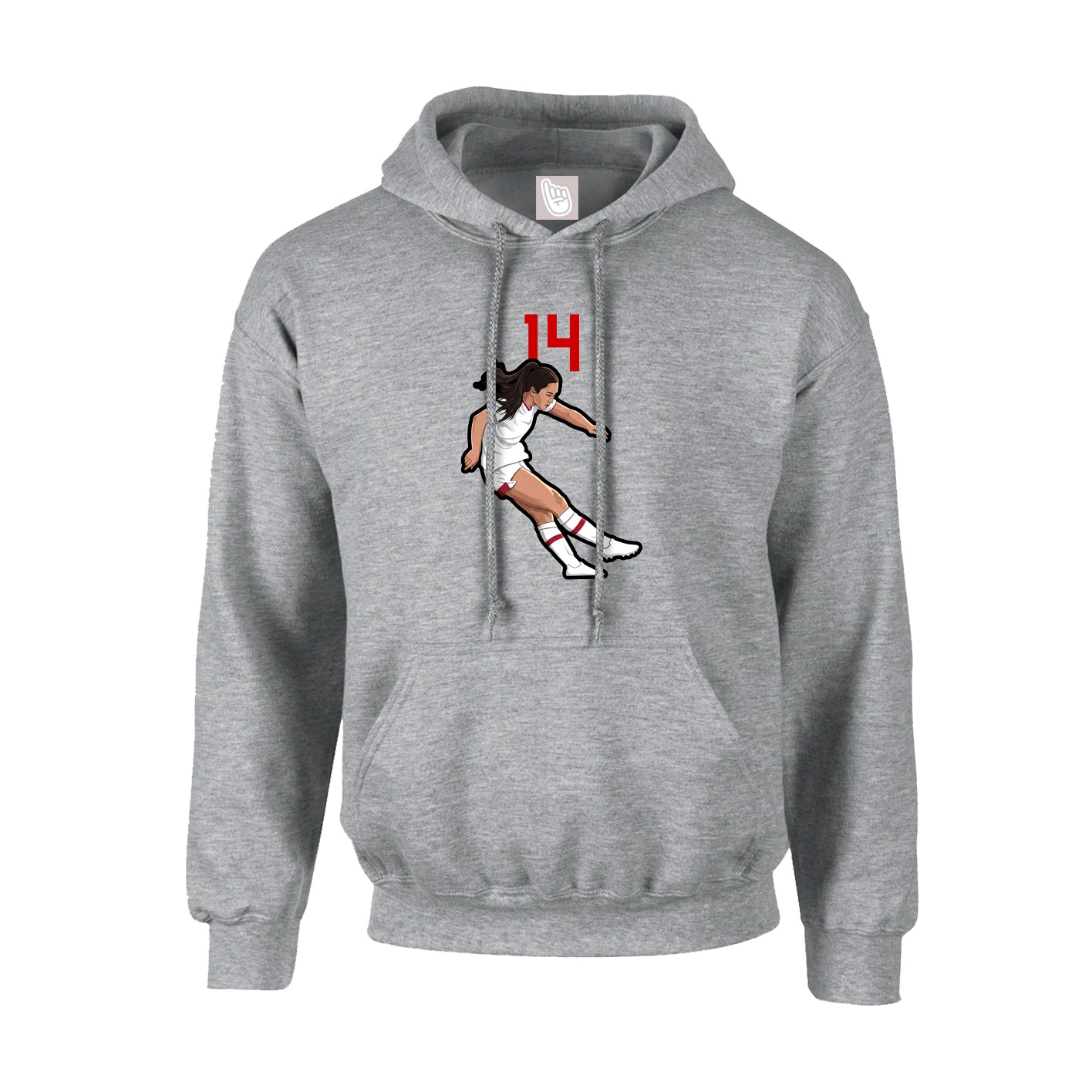 Hoodie — Number Top in Grey