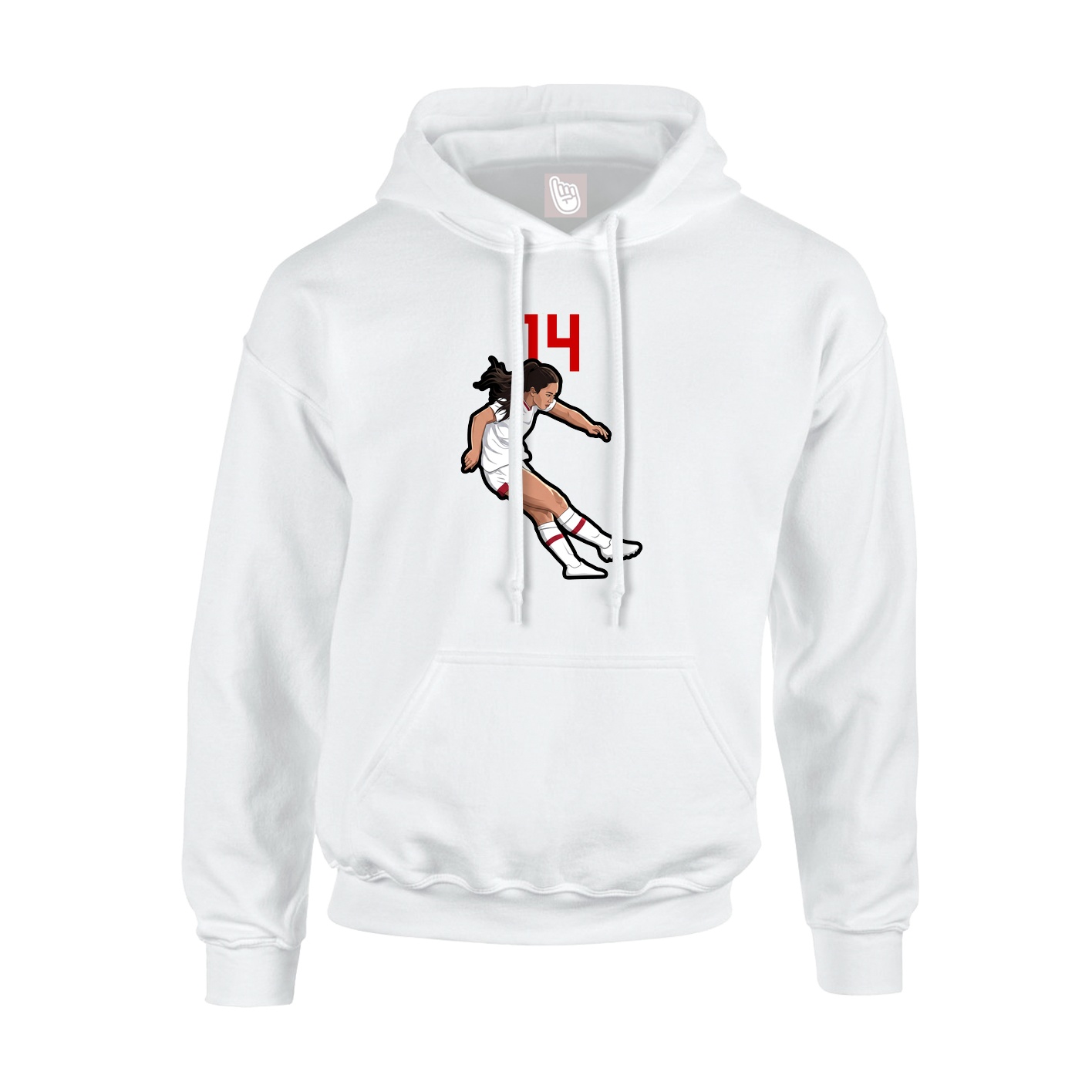 Youth Hoodie — Number Top in White