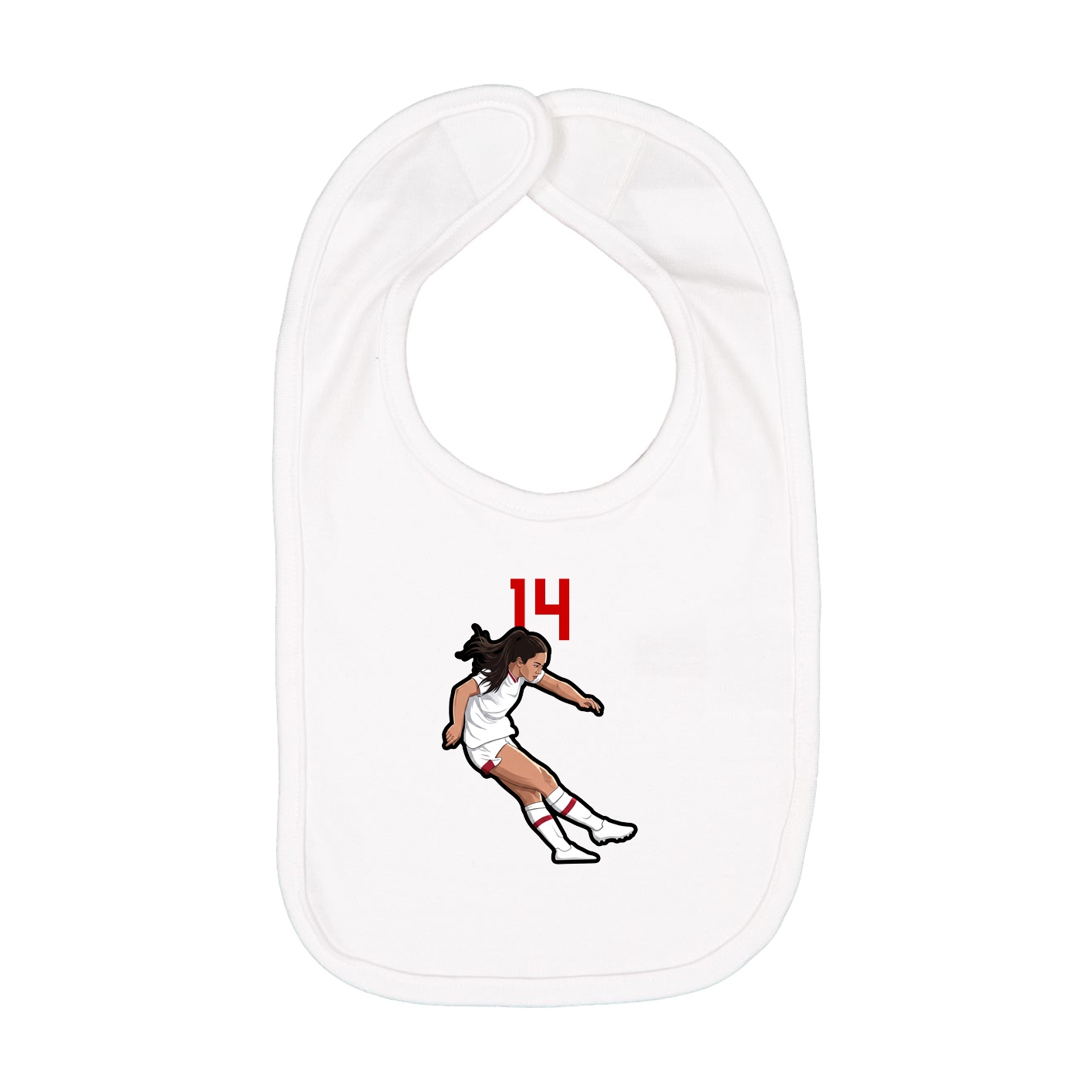 Infant Bib — Number Top in White