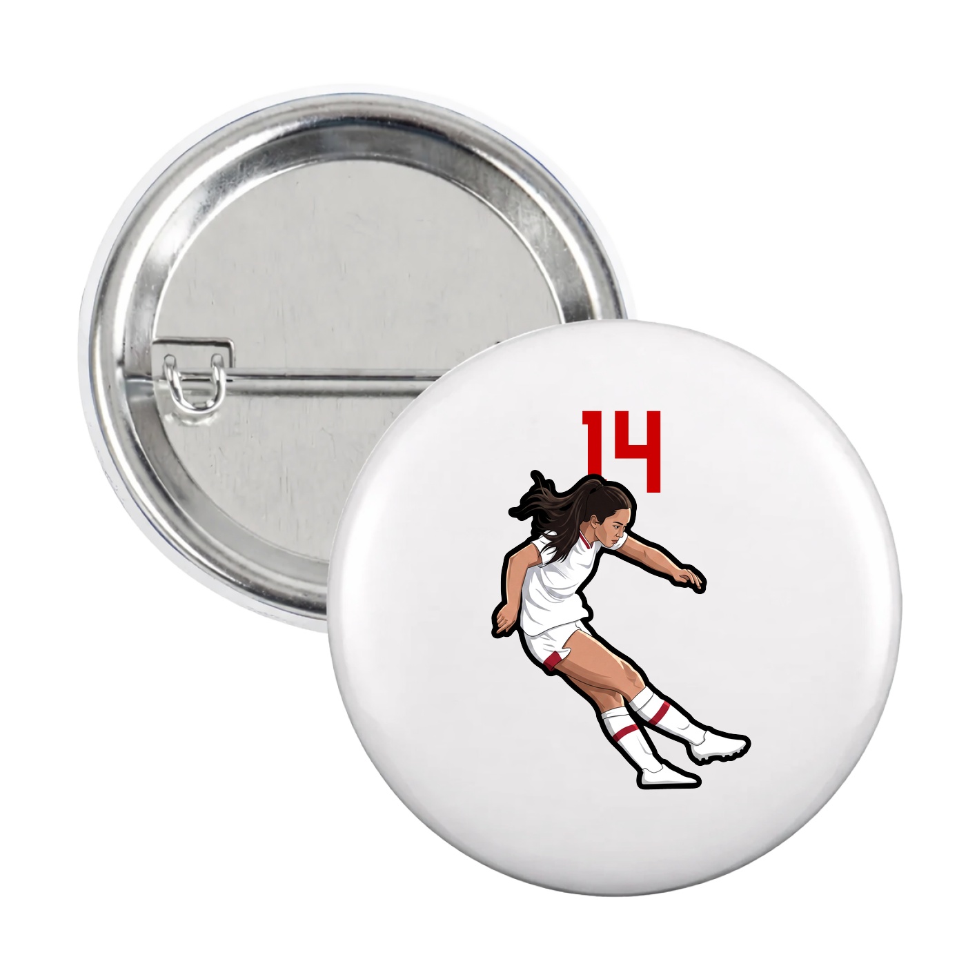 Game Day Button — Number Top in White