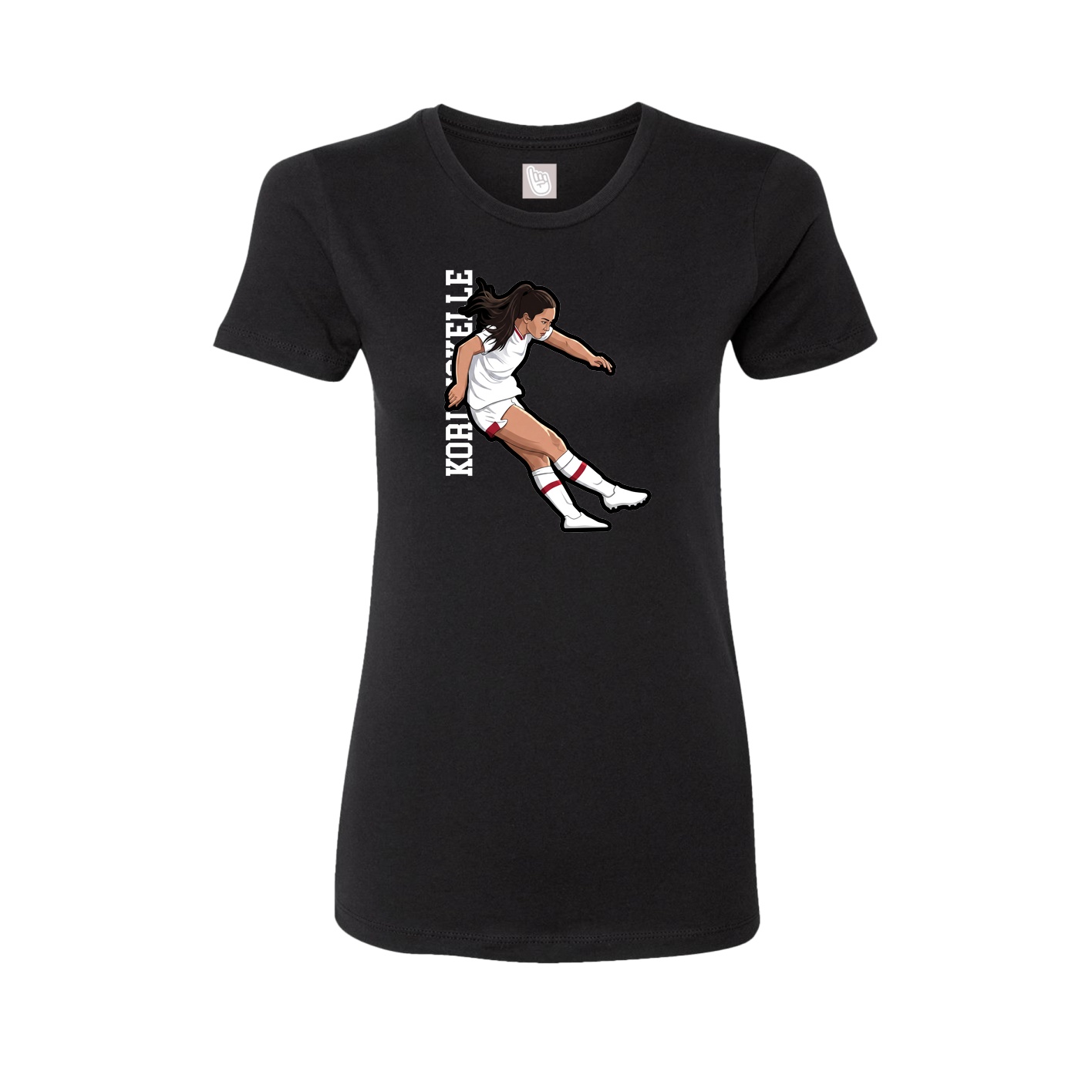 Womens Tee — Name Vertical in Black