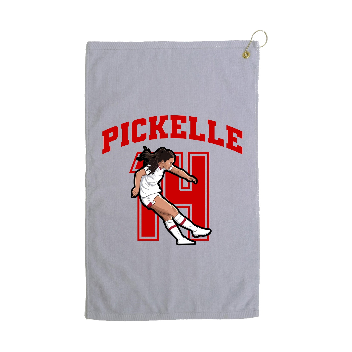 Golf Towel — Number in Grey