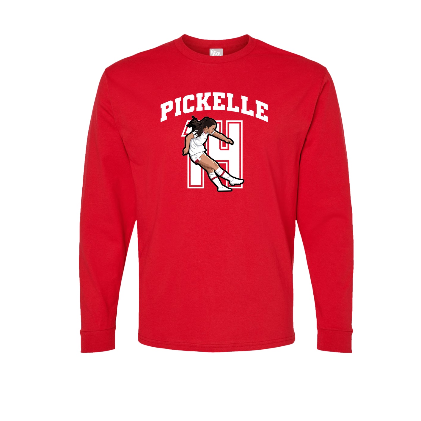 Long Sleeve Tee — Number in Red