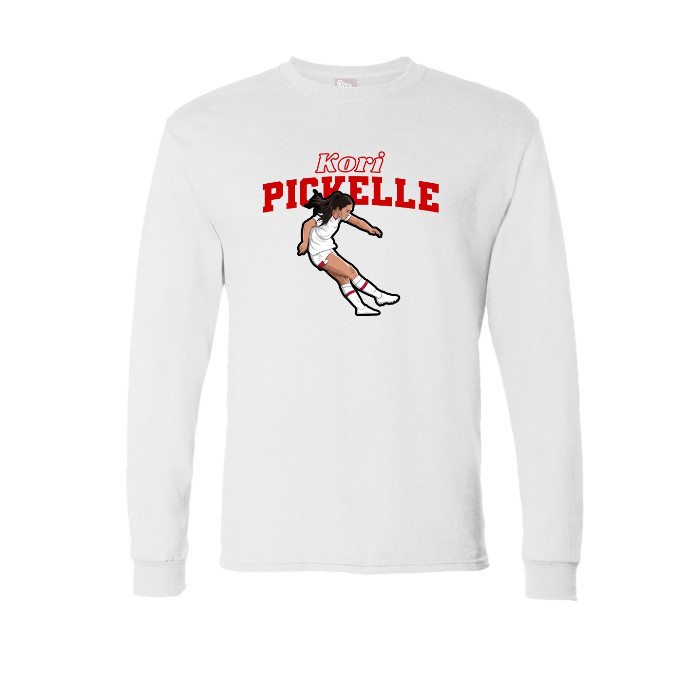 Long Sleeve Tee — Name Arch in White