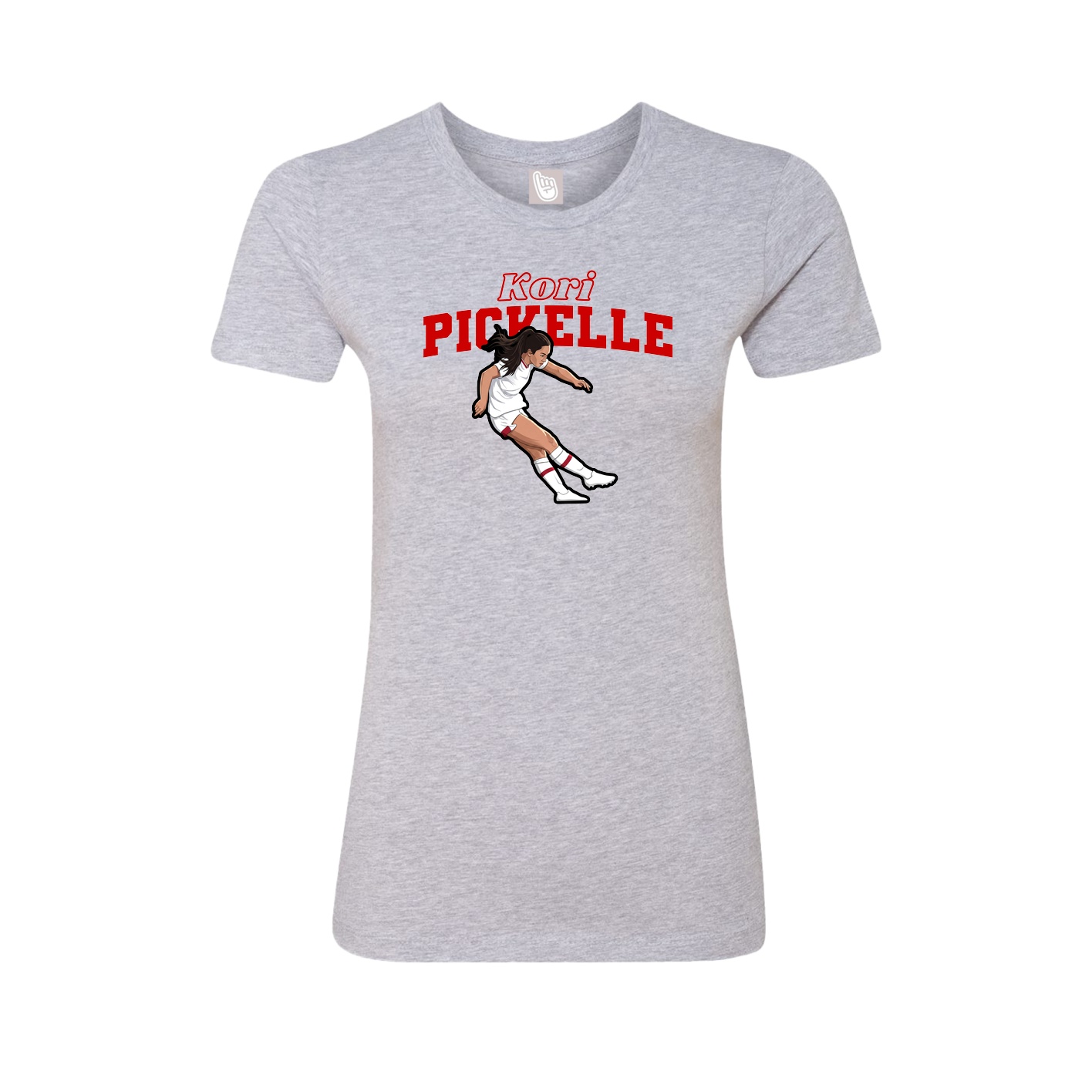 Womens Tee — Name Arch in Grey