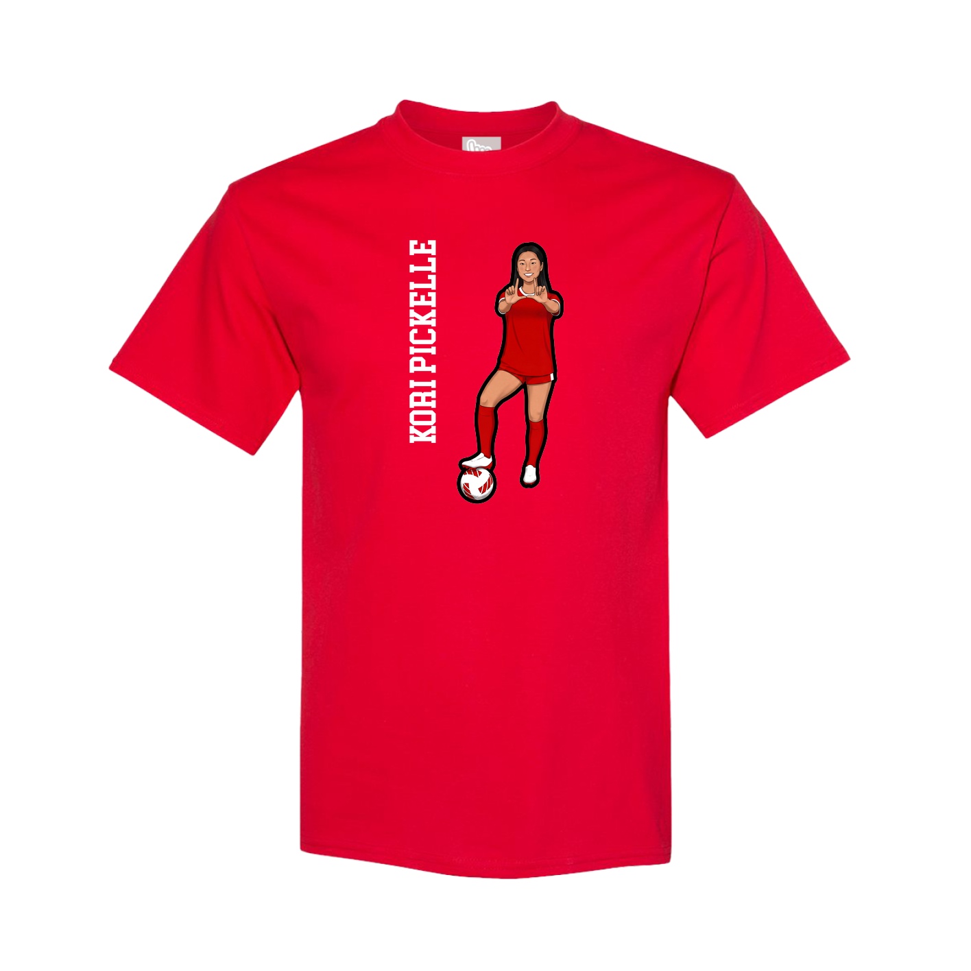 Youth Tee — Name Vertical in Red