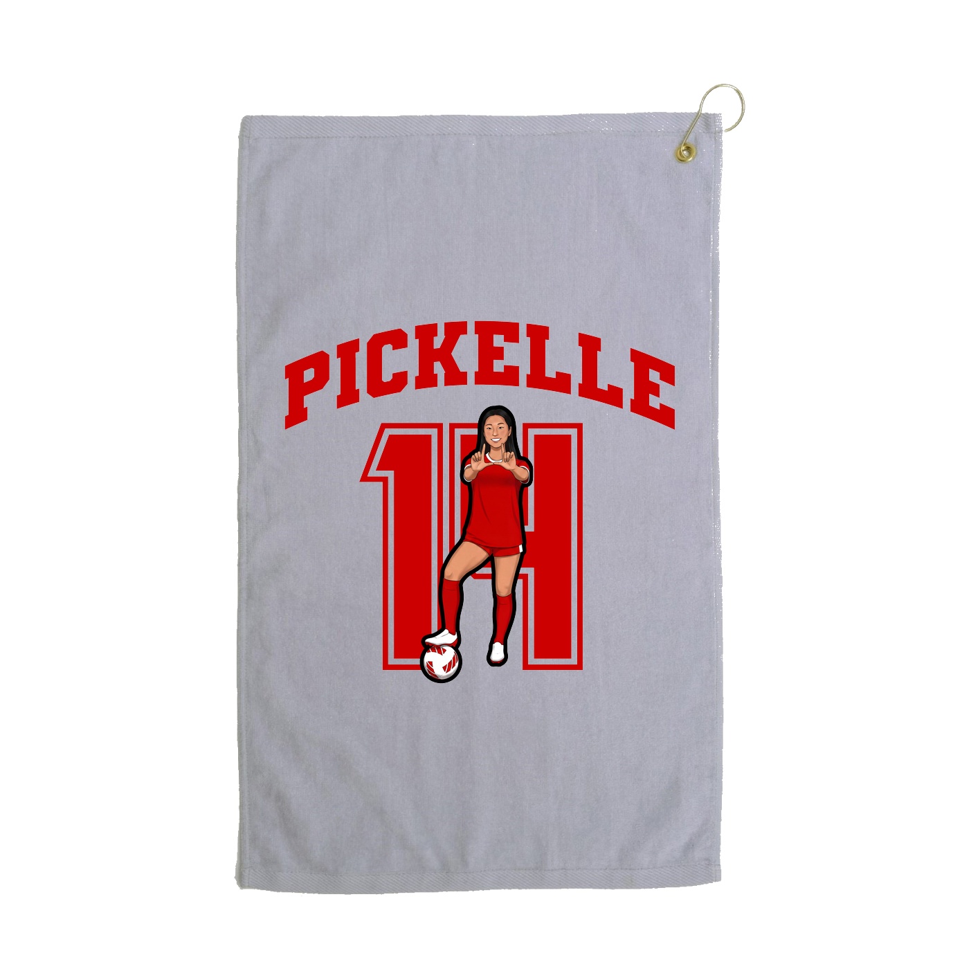 Golf Towel — Number in Grey