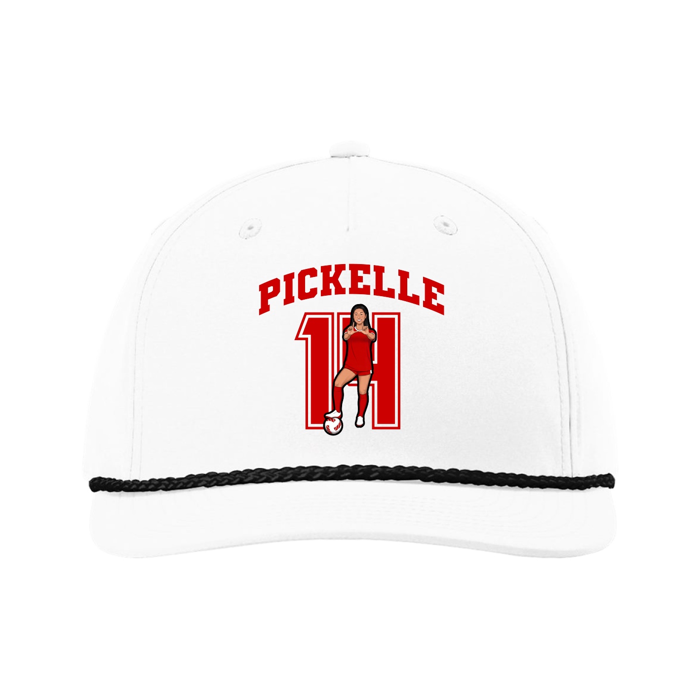 Five-Panel Classic Rope Cap — Number in White