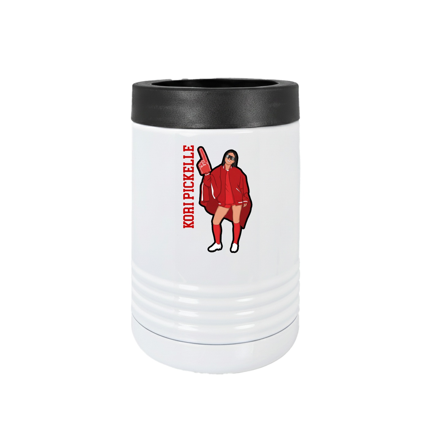 Beverage Holder — Name Vertical in White