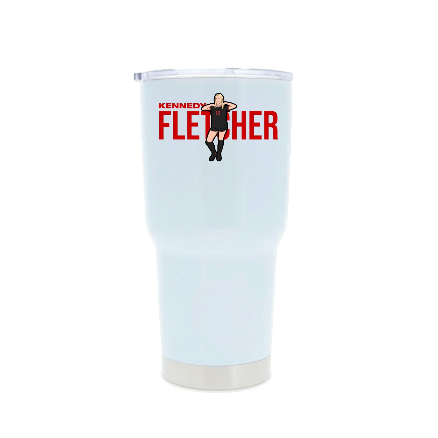 30oz Stainless Steel Tumbler — Player Name in White