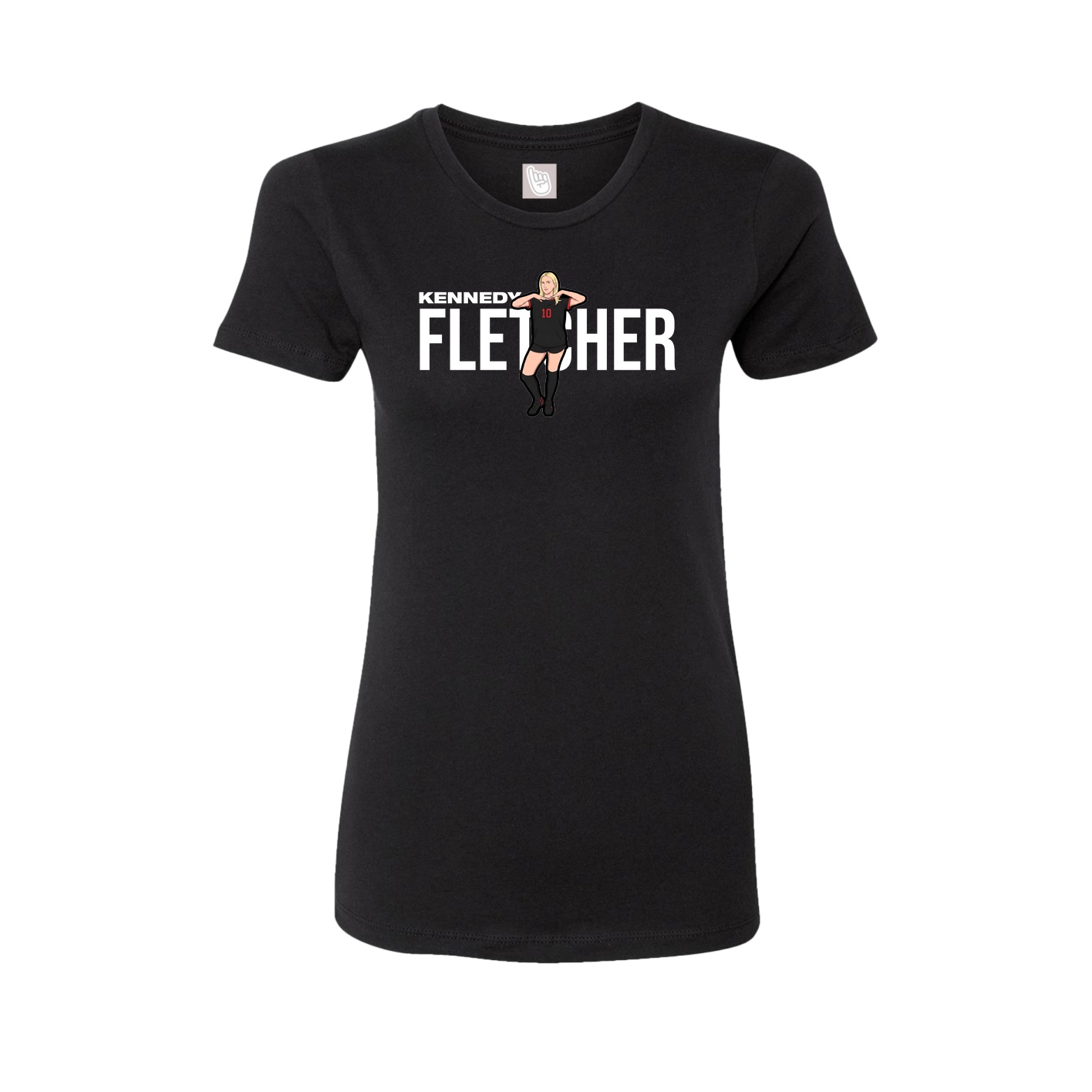 Fitted Women's Tee — Player Name in Black
