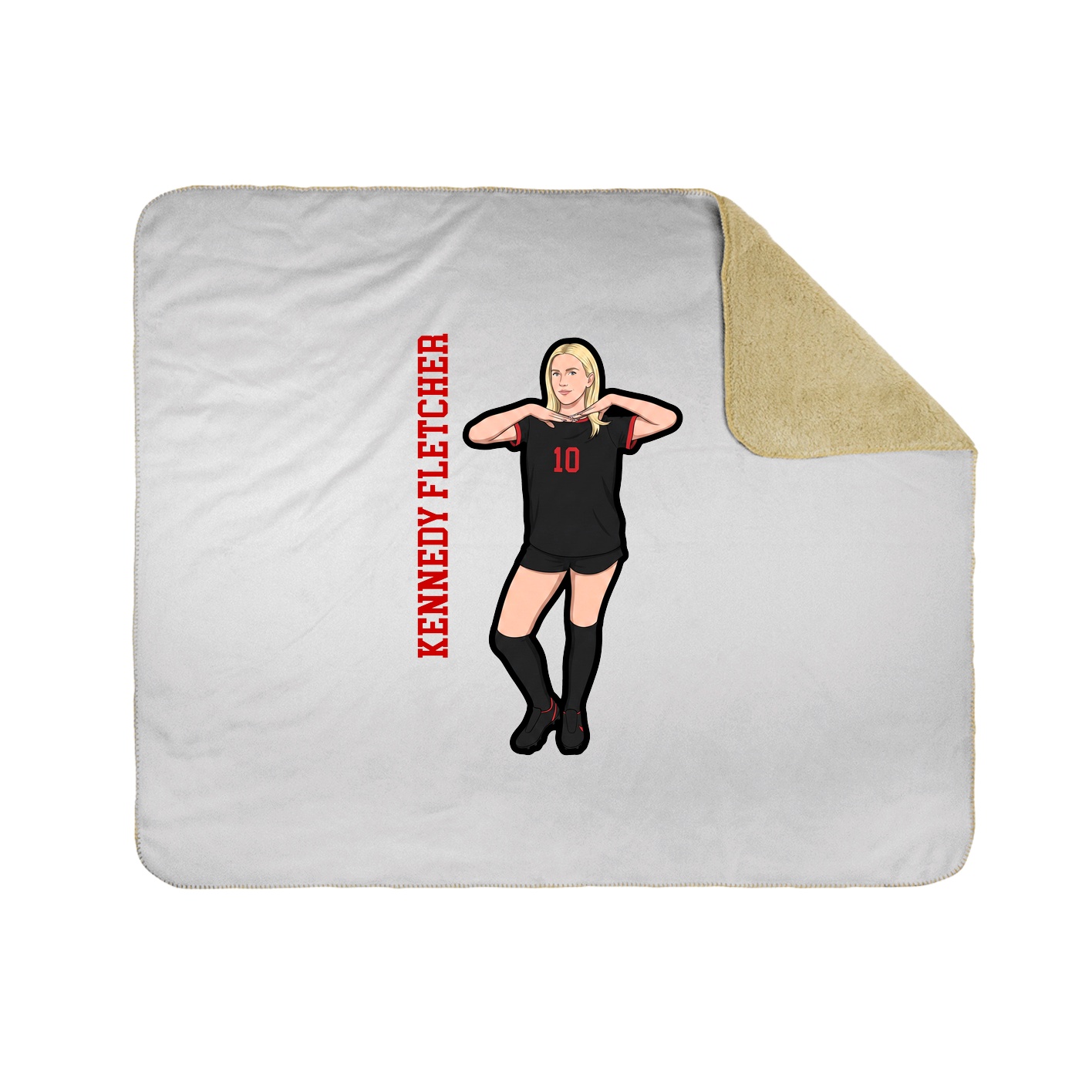 Throw Blanket — Name Vertical in White