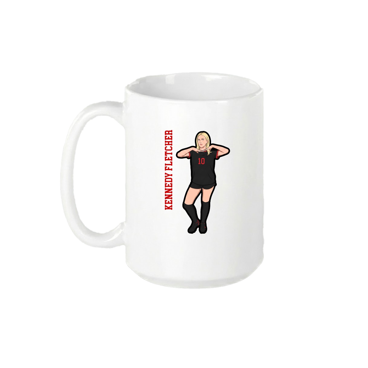 15oz Coffee Mug — Name Vertical in White