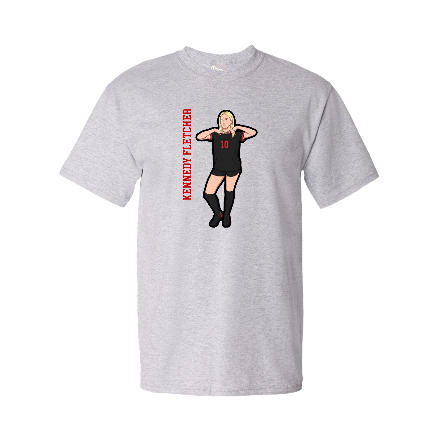 Tee — Name Vertical in Grey