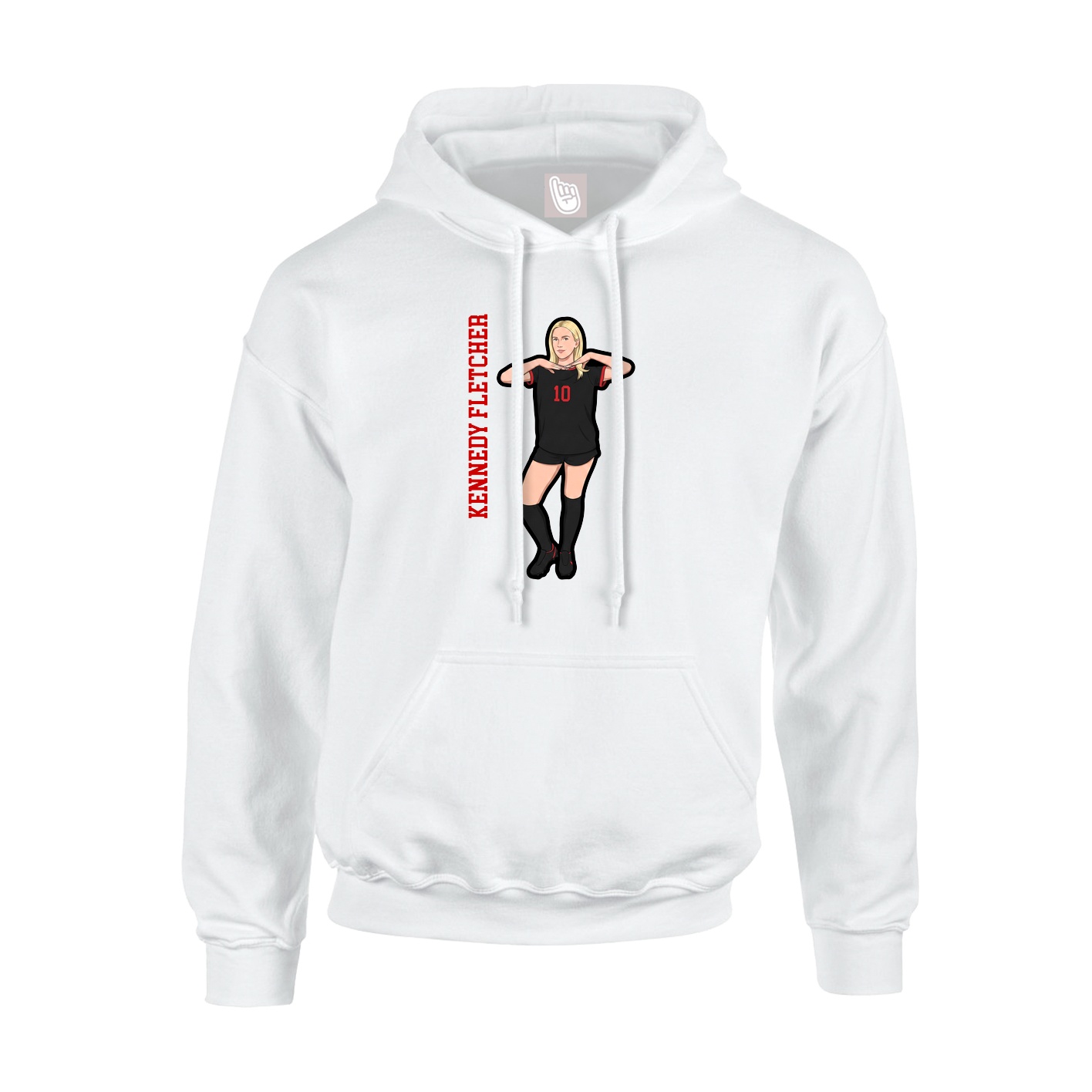 Hoodie — Name Vertical in White