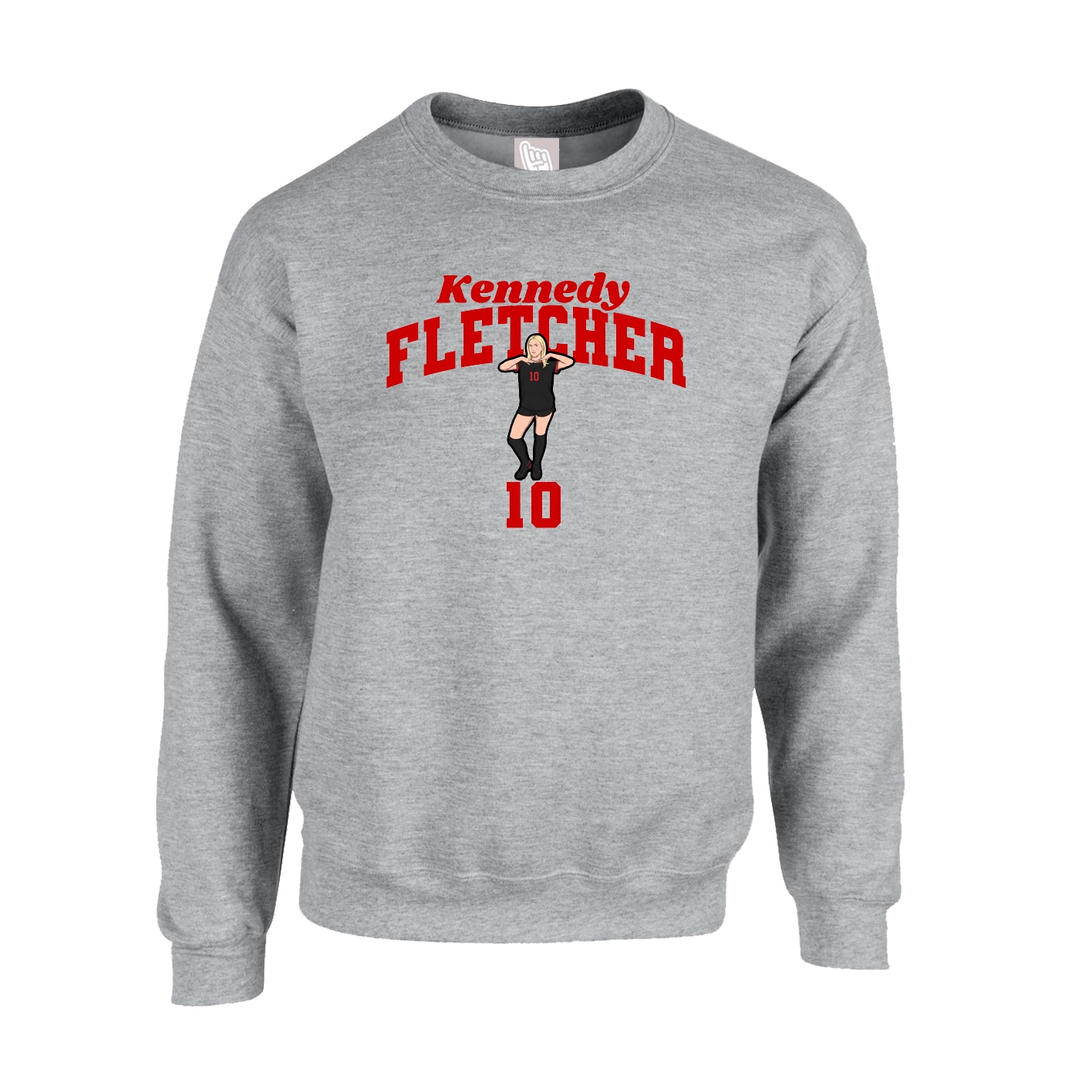 Fleece Crew — Signature Arch in Grey