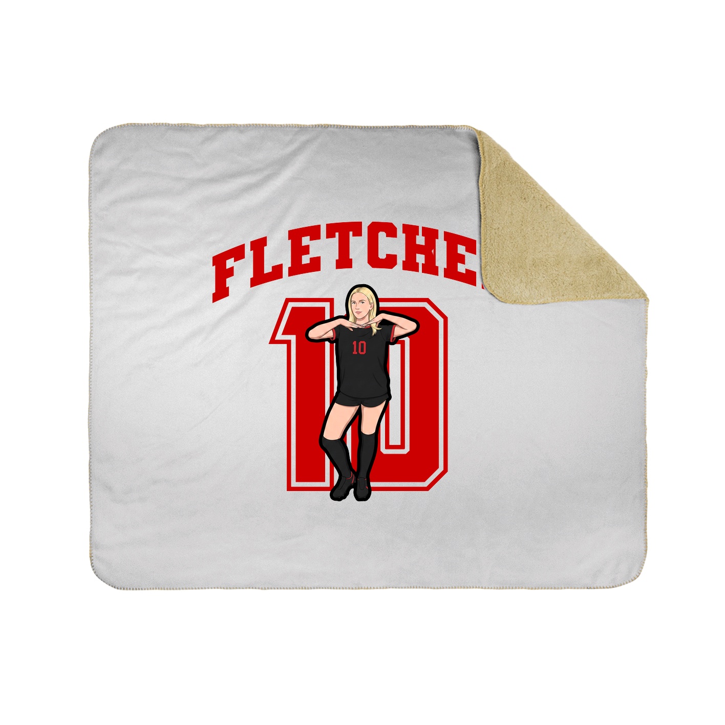 Throw Blanket — Number in White
