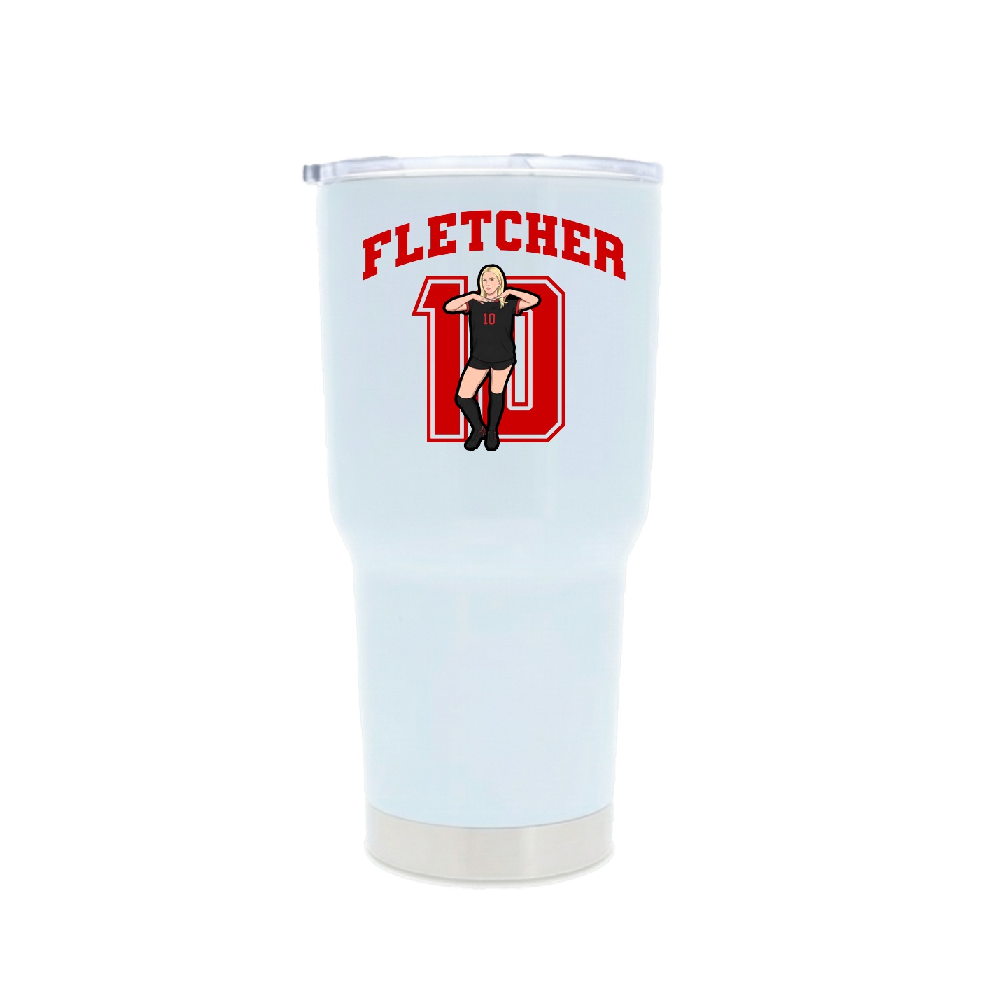 30oz Stainless Steel Tumbler — Number in White
