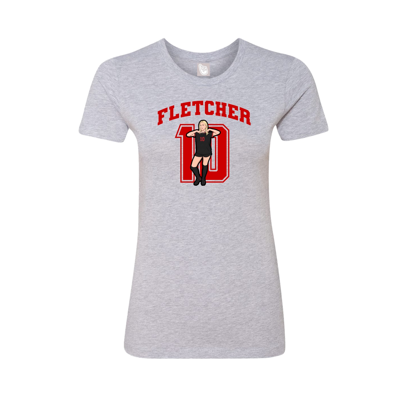 Fitted Women's Tee — Number in Grey