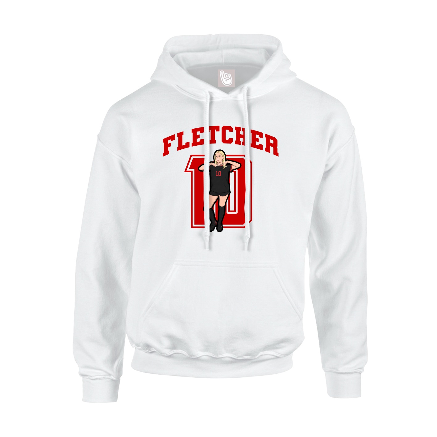 Youth Hoodie — Number in White