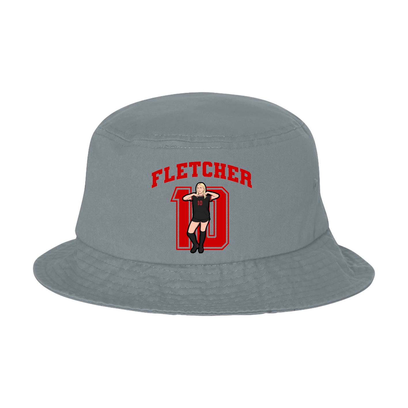 Bucket Cap — Number in Grey
