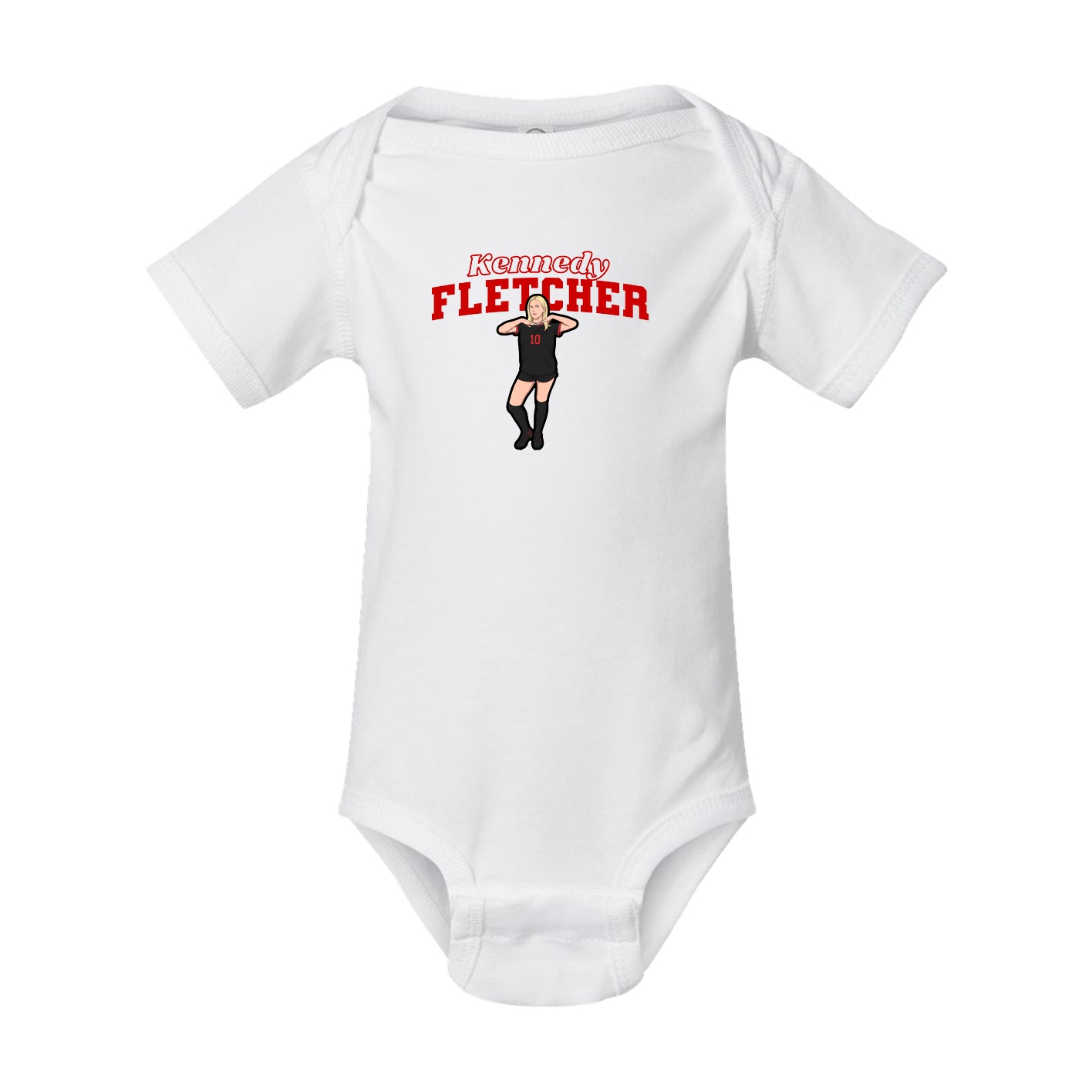 Baby Onesie — Name Arch in White