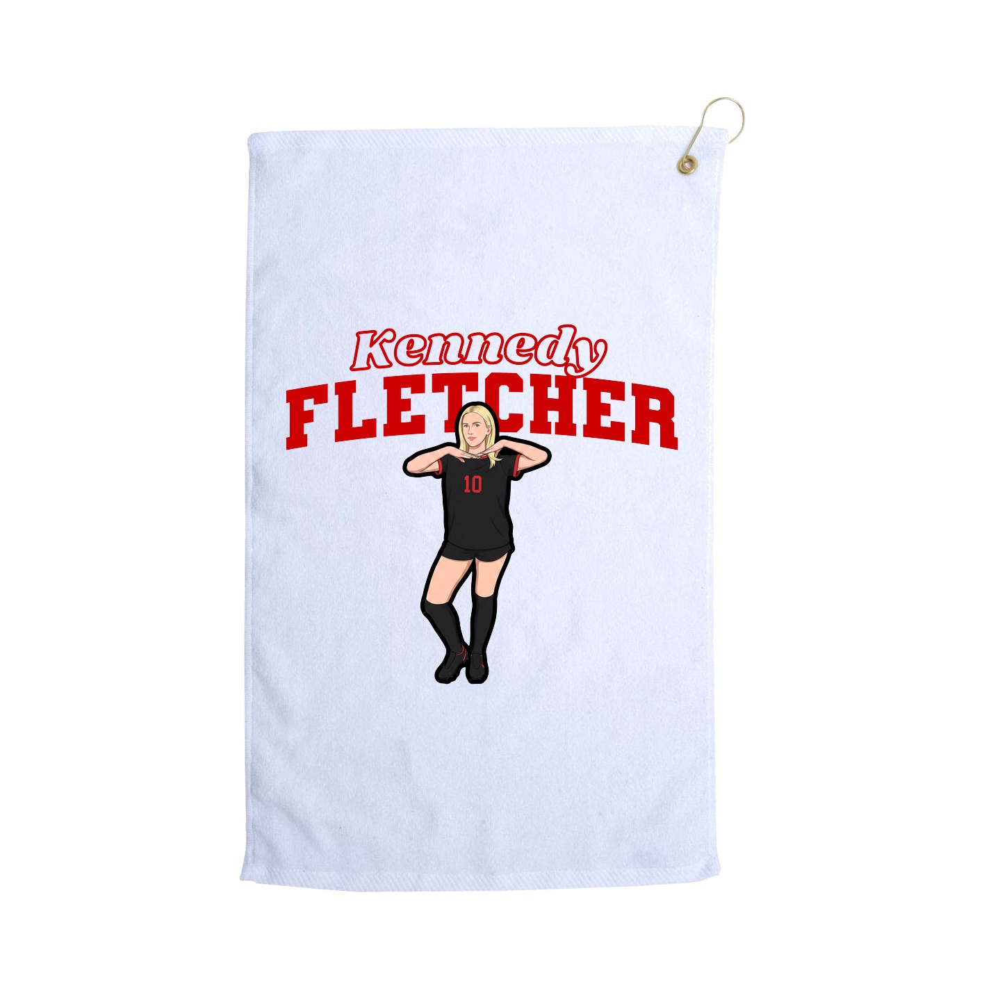 Golf Towel — Name Arch in White
