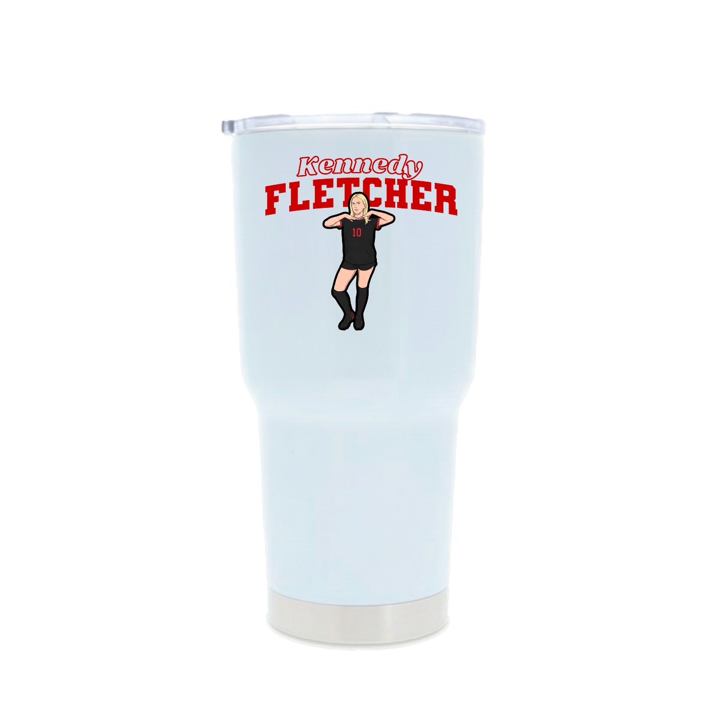 30oz Stainless Steel Tumbler — Name Arch in White