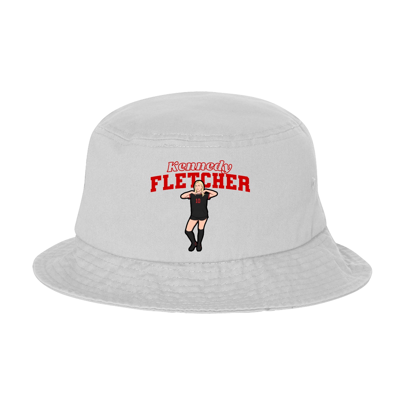 Bucket Cap — Name Arch in White