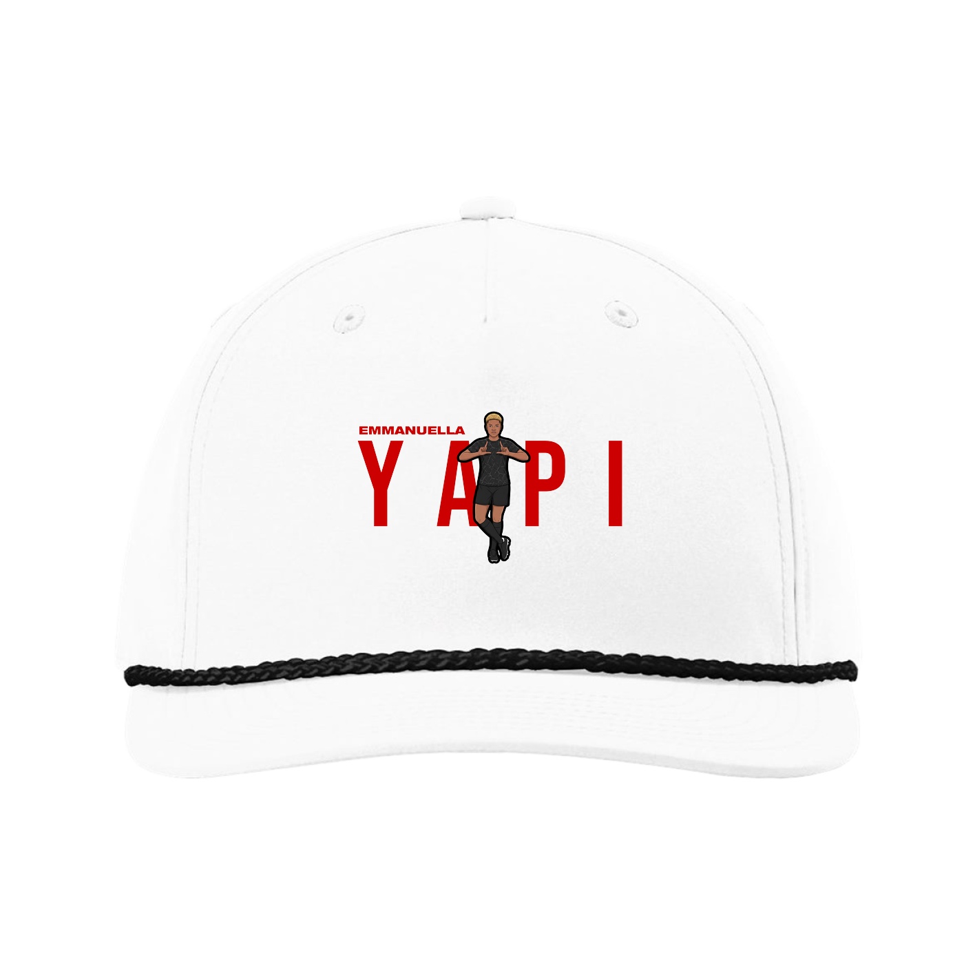 Five-Panel Classic Rope Cap — Player Name in White