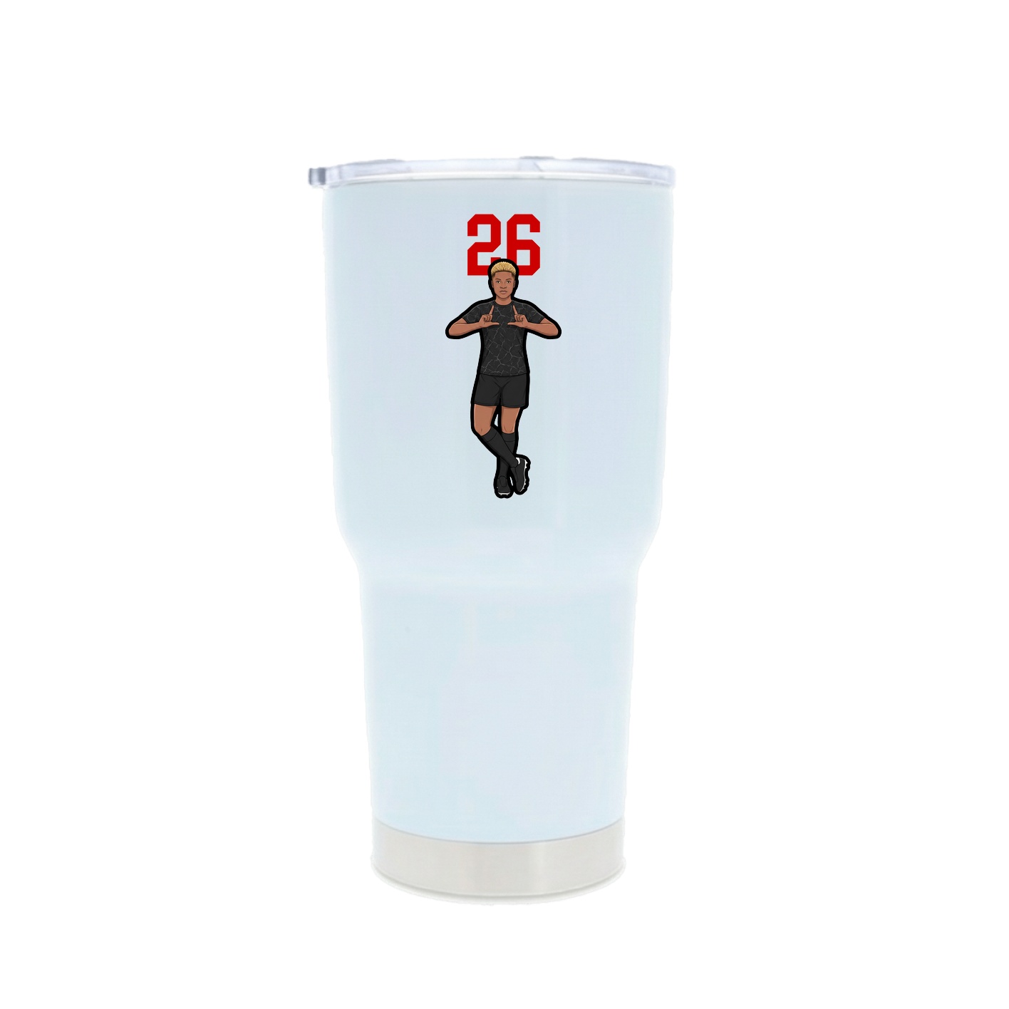 30oz Stainless Steel Tumbler — Number Top in White