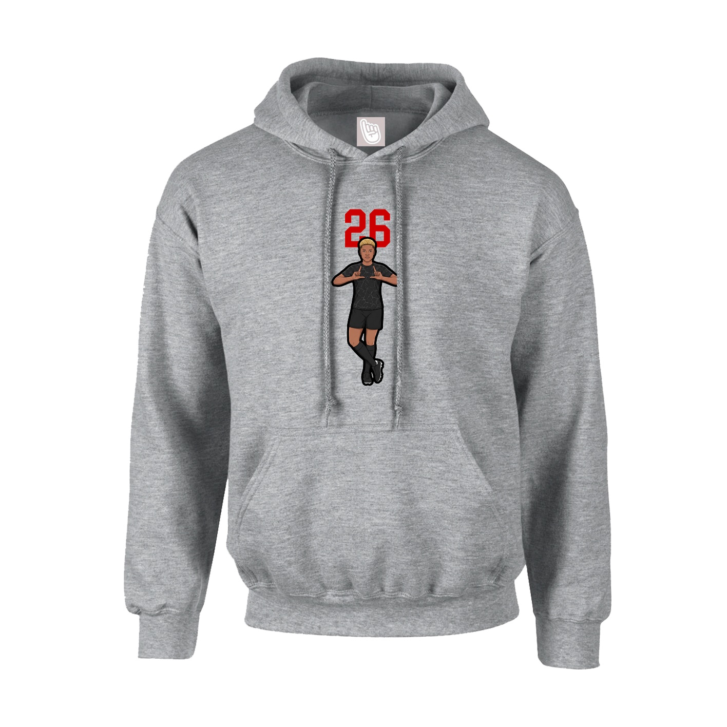 Youth Hoodie — Number Top in Grey