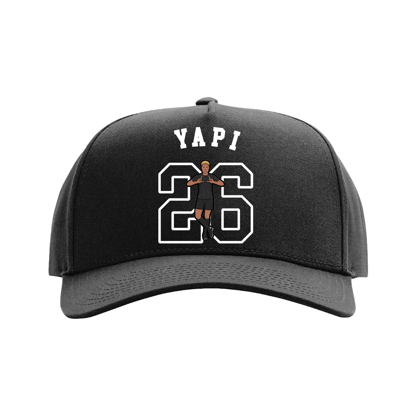 Full Fabric Five-Panel Champ Cap — Shirsey Arch in Black