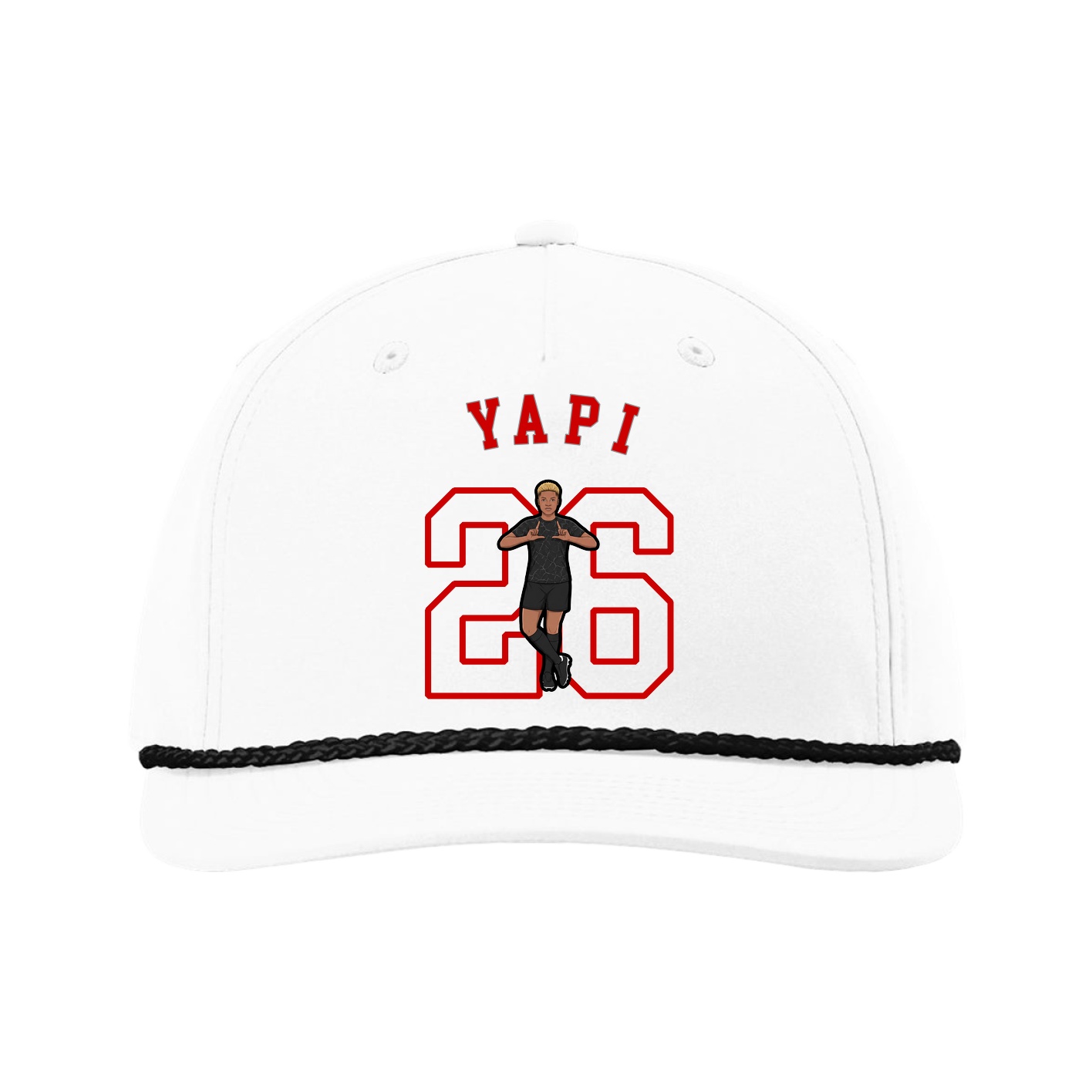 Five-Panel Classic Rope Cap — Shirsey Arch in White