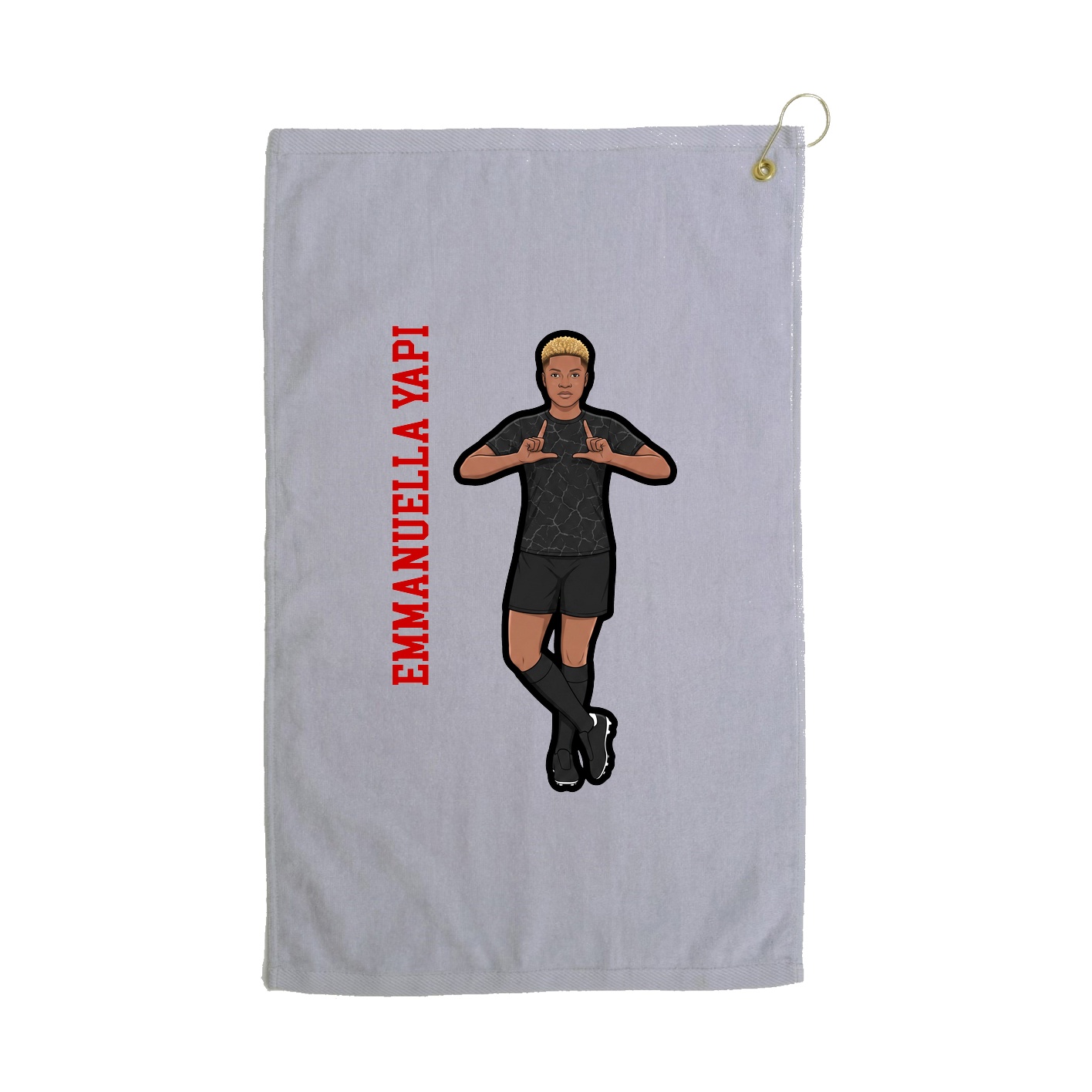 Golf Towel — Name Vertical in Grey