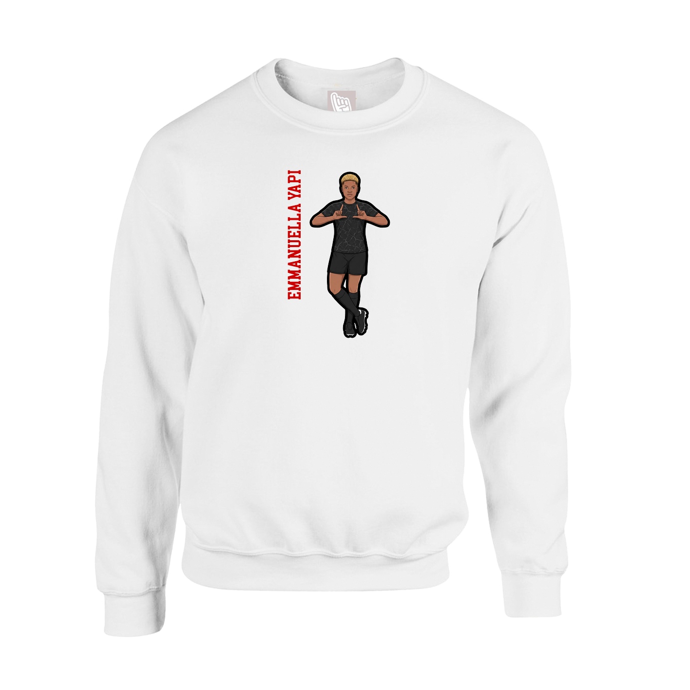 Fleece Crew — Name Vertical in White