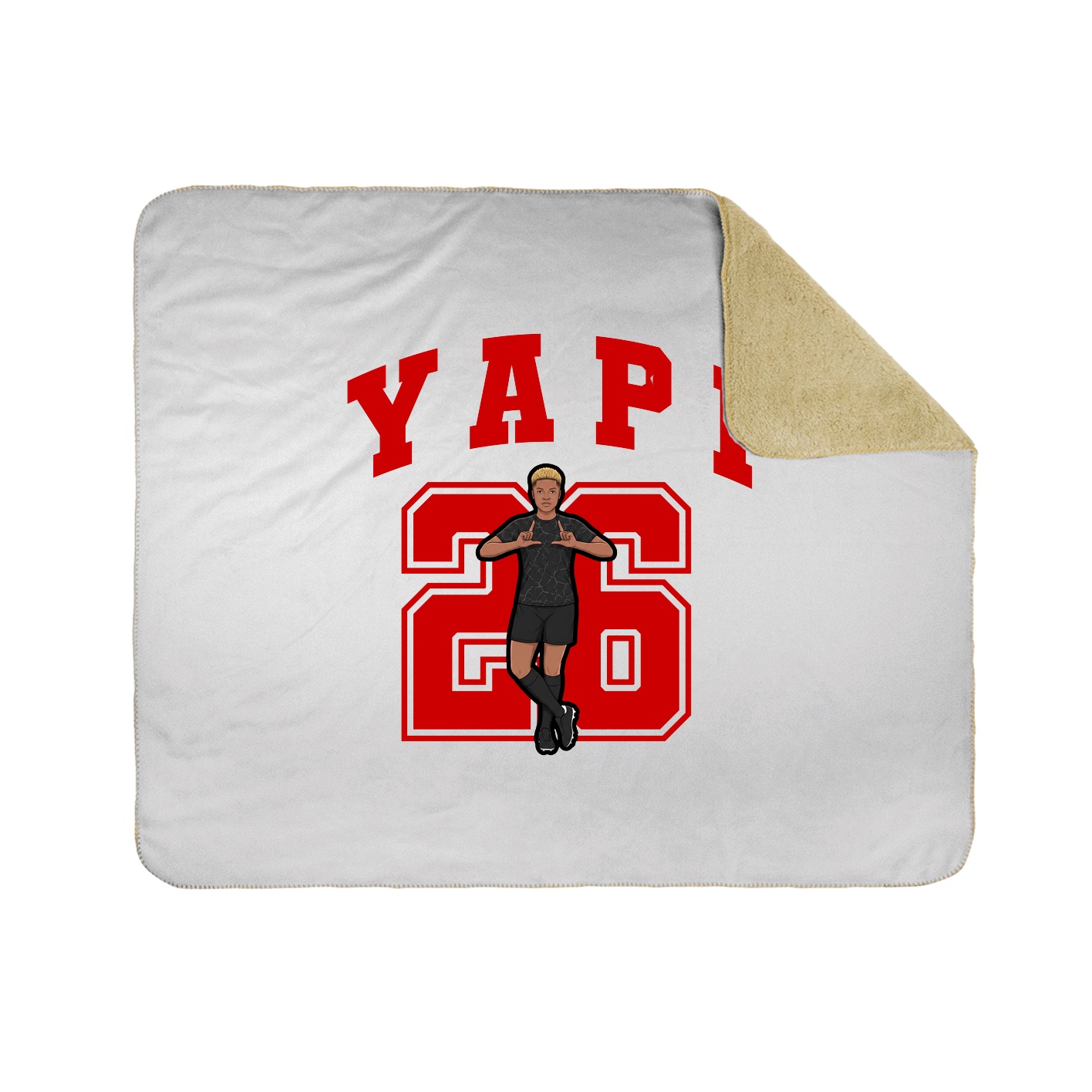 Throw Blanket — Number in White
